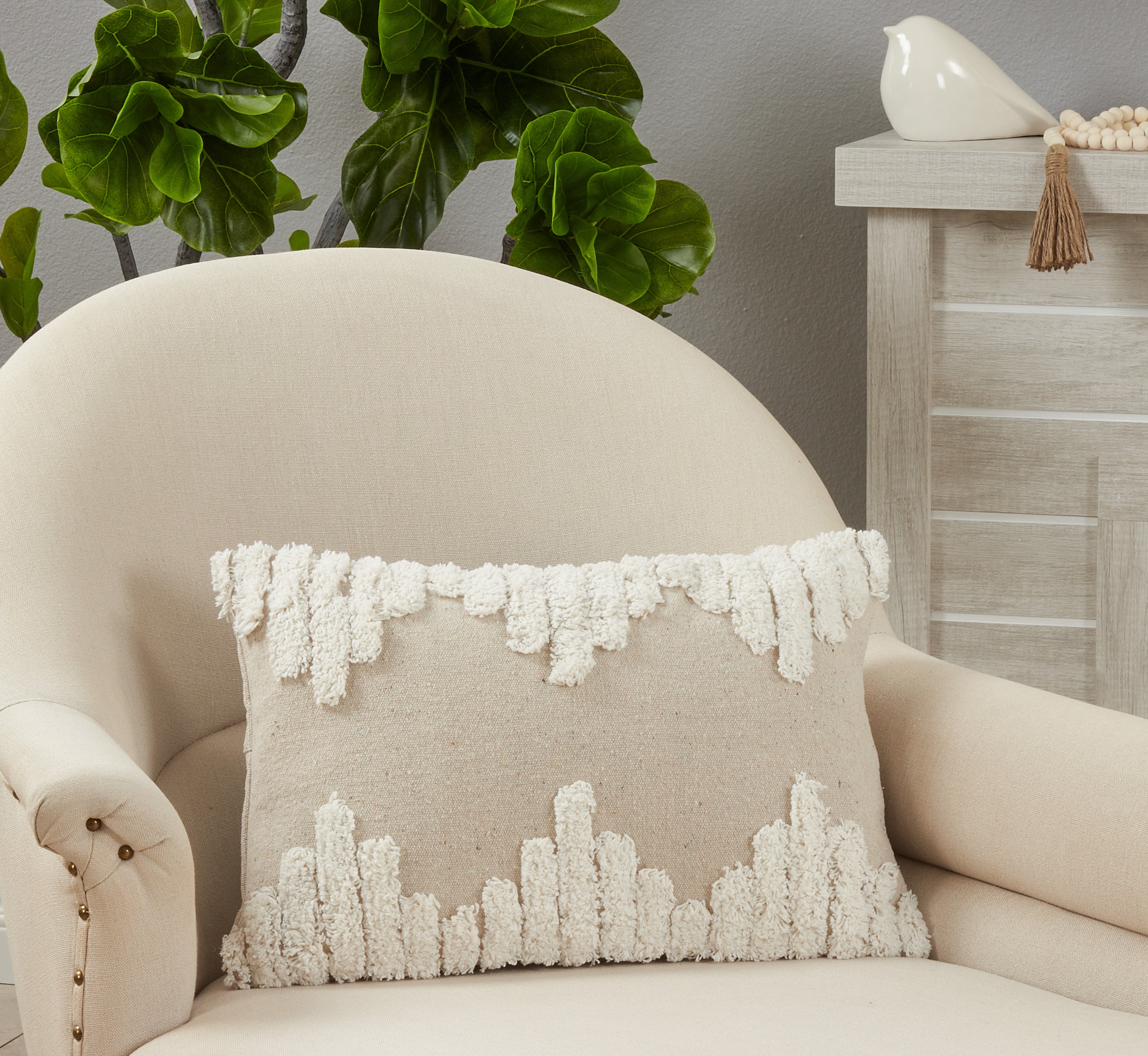 Tufted Poly Filled Throw Pillow