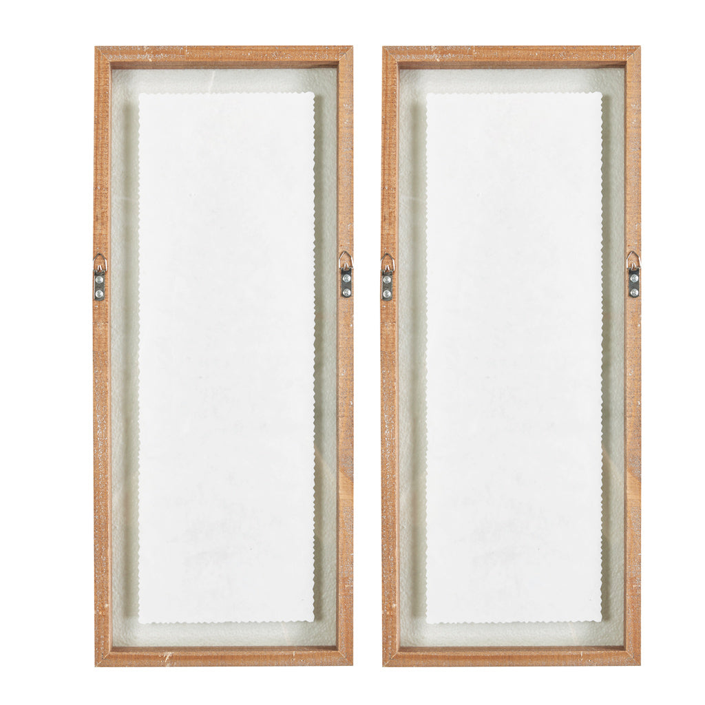 2-Piece Wood Wall Art Set with Glass Frame