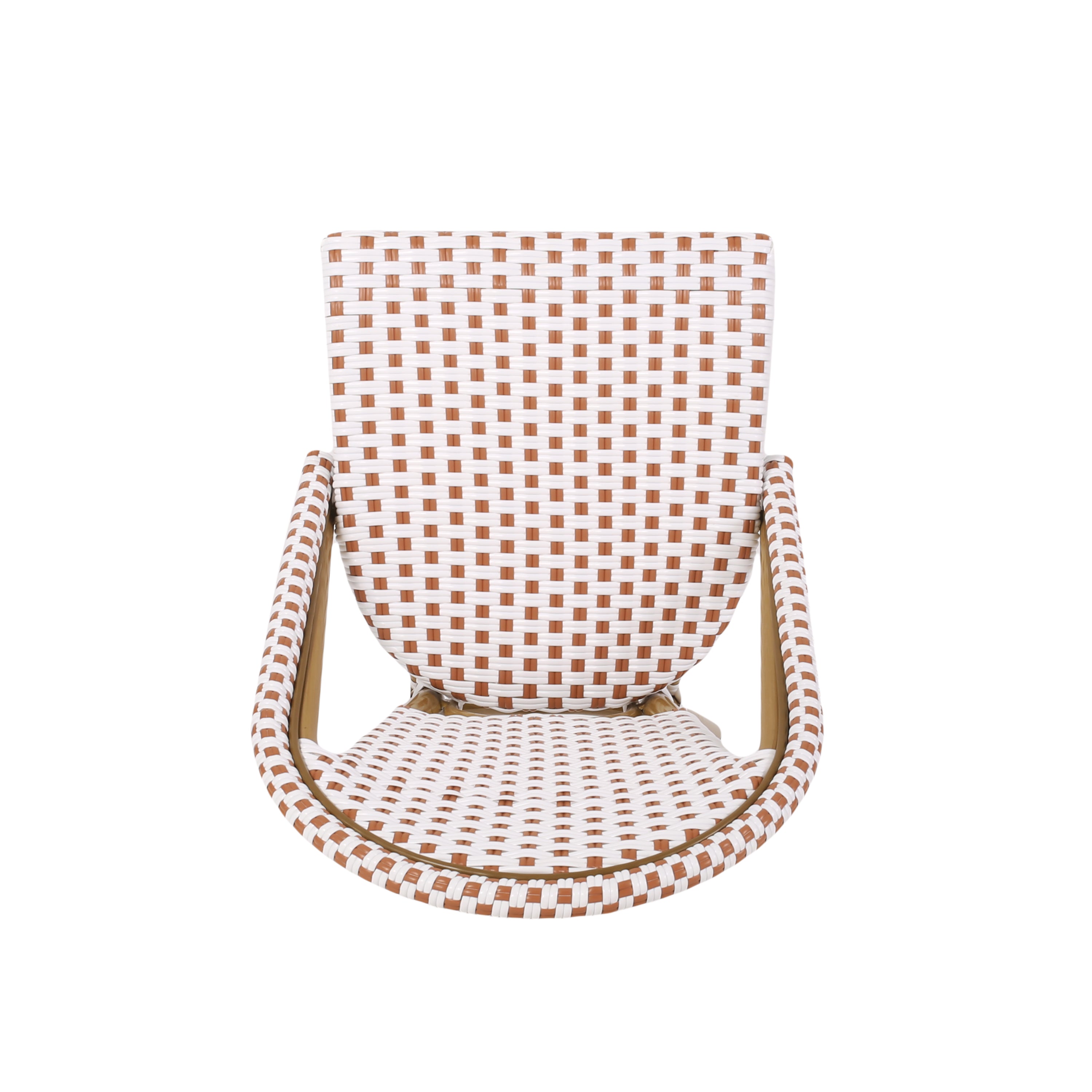 PE Rattan and Aluminum Bistro Chair with Arched Back, Set of 2
