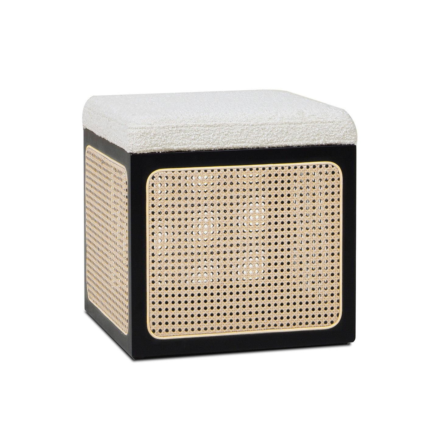 18" Cane Webbing Cube Ottoman
