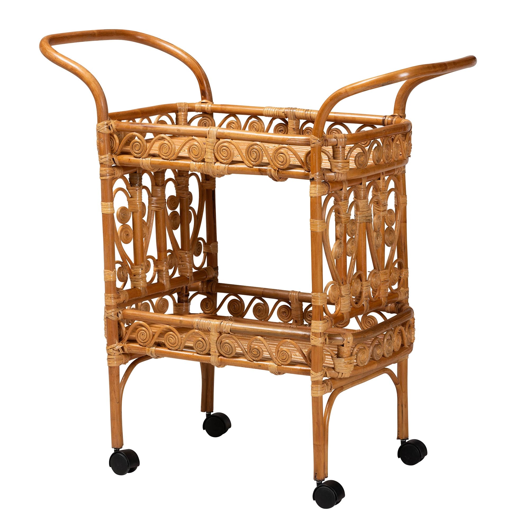 Cameron Rattan Bar Cart