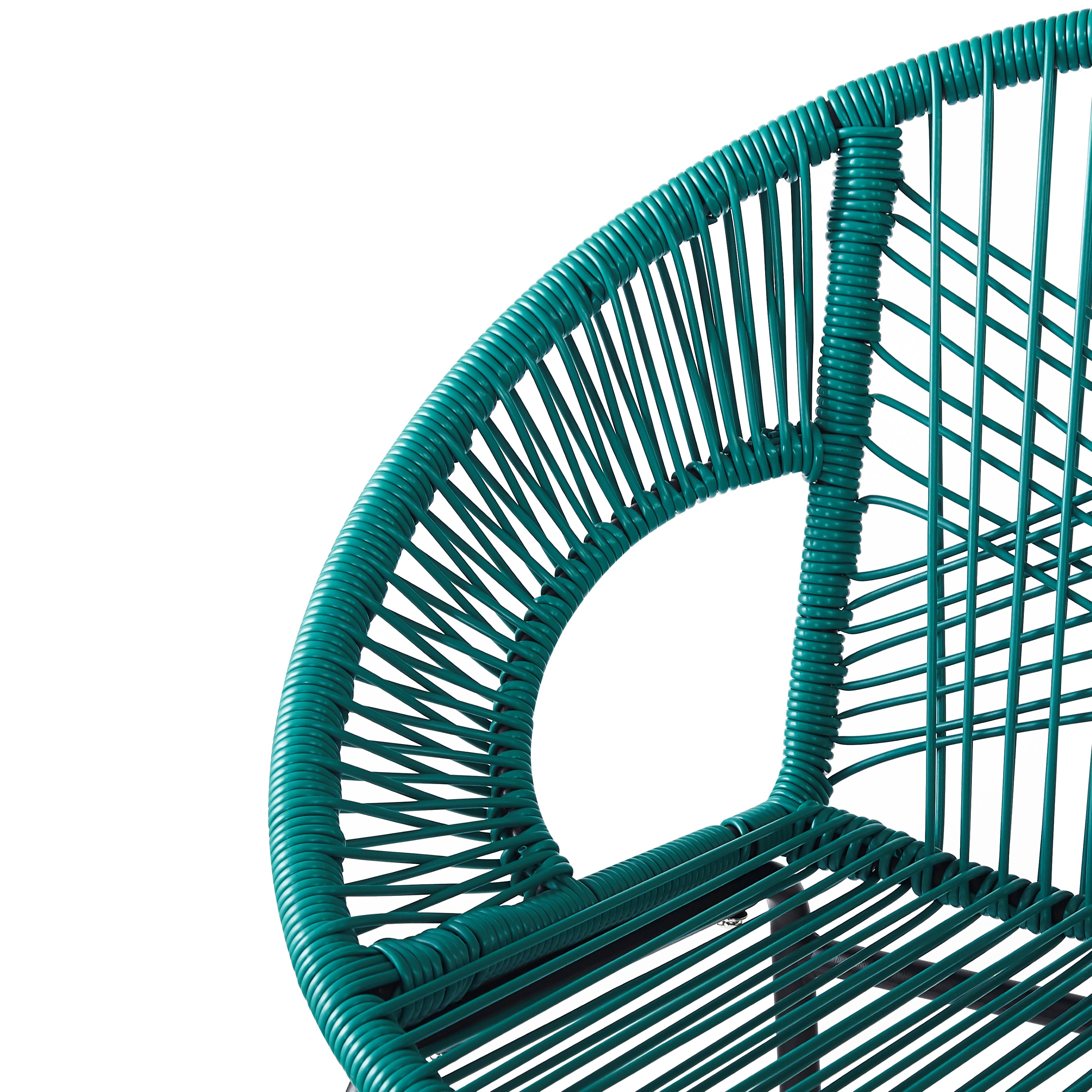 Entwined Outdoor Bar Stool with Ergonomic Design and Footrest, Set of 2