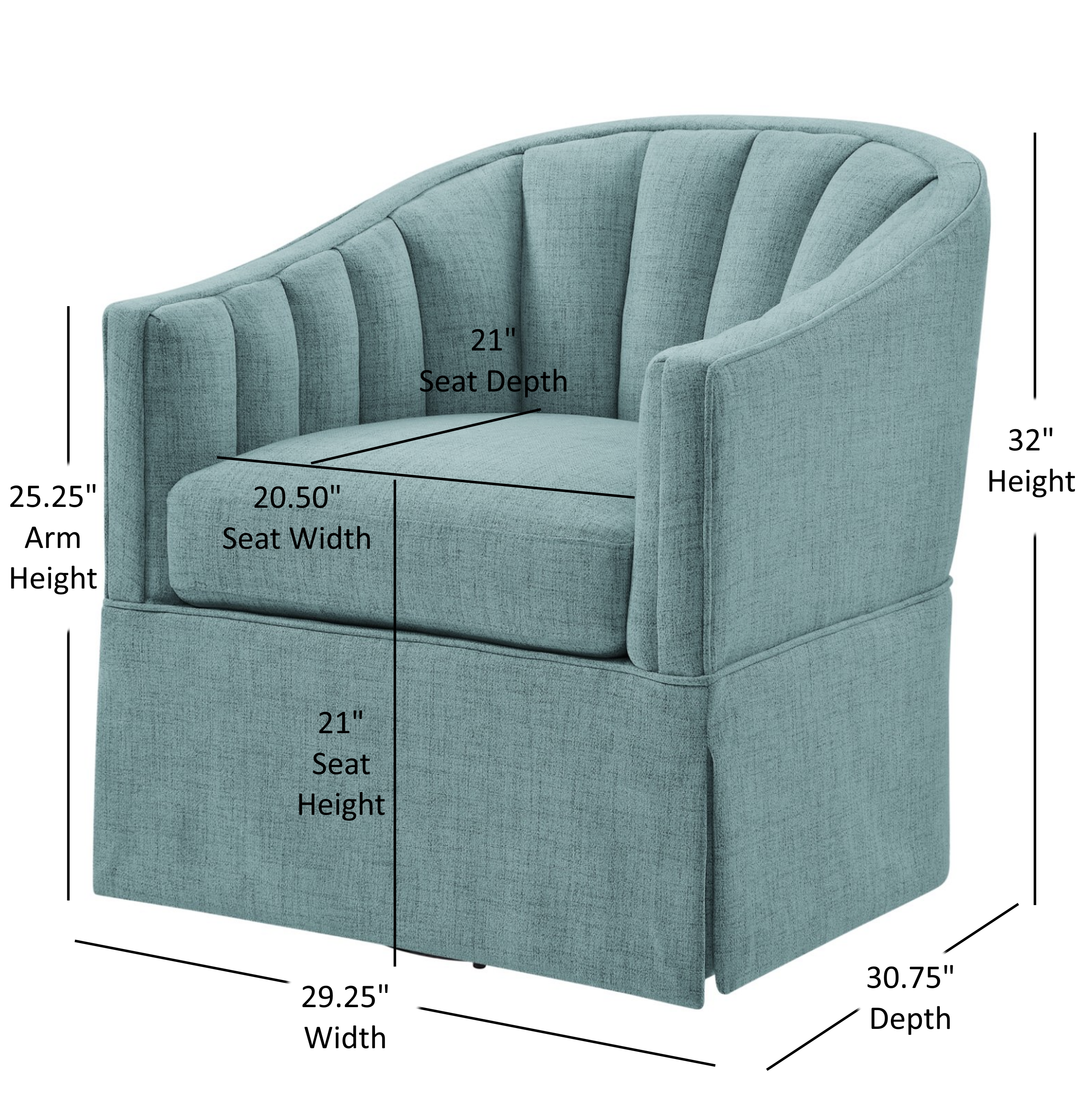 Skirted Swivel Accent Chair