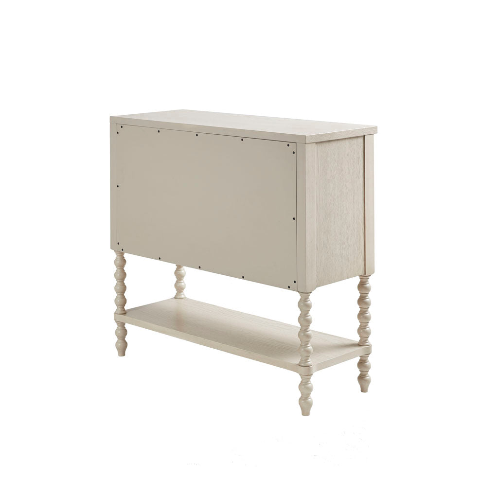 2-Drawer Accent Chest with Turned Legs and Bottom Shelf