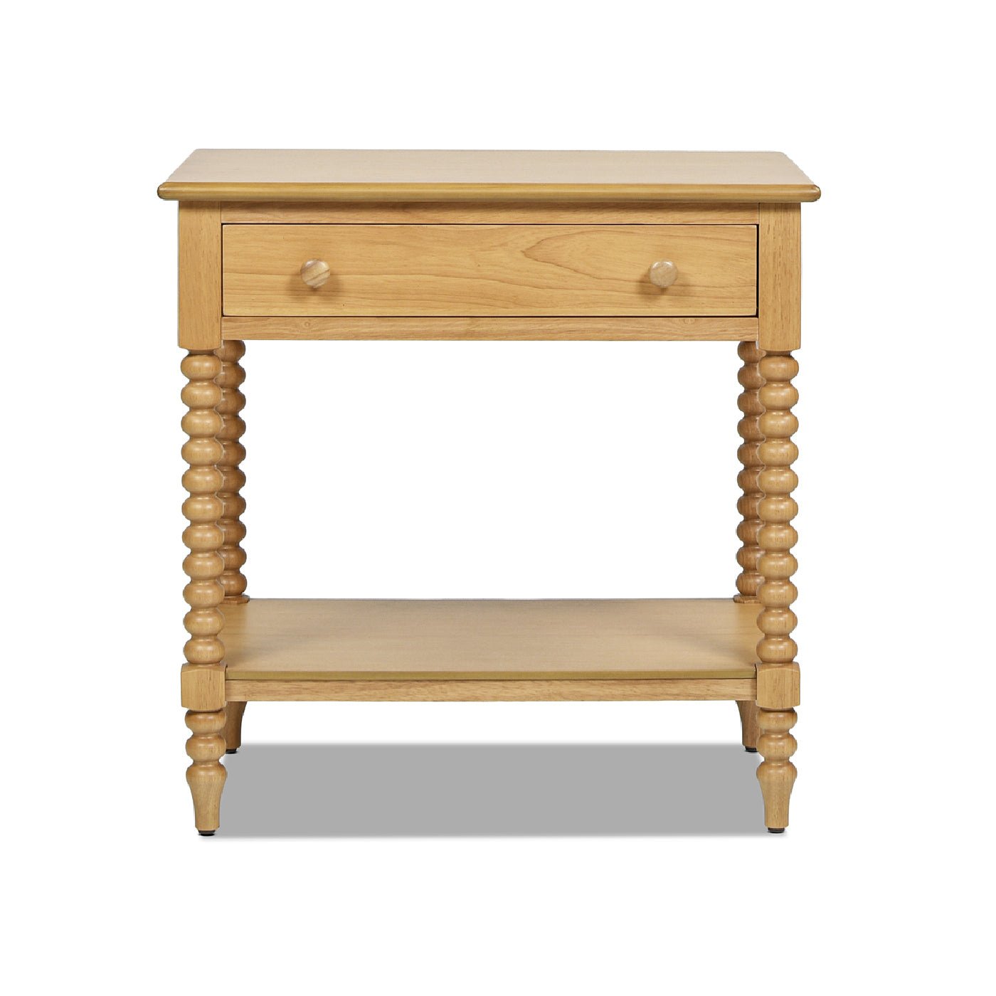 28" Side Table with Turned Legs, Shelf and Drawer - Side Tables