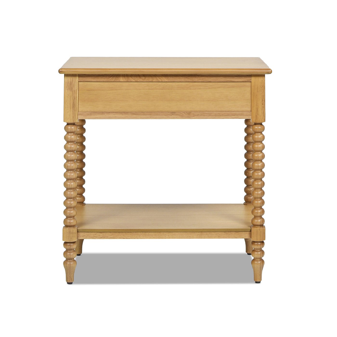 28" Side Table with Turned Legs, Shelf and Drawer - Side Tables