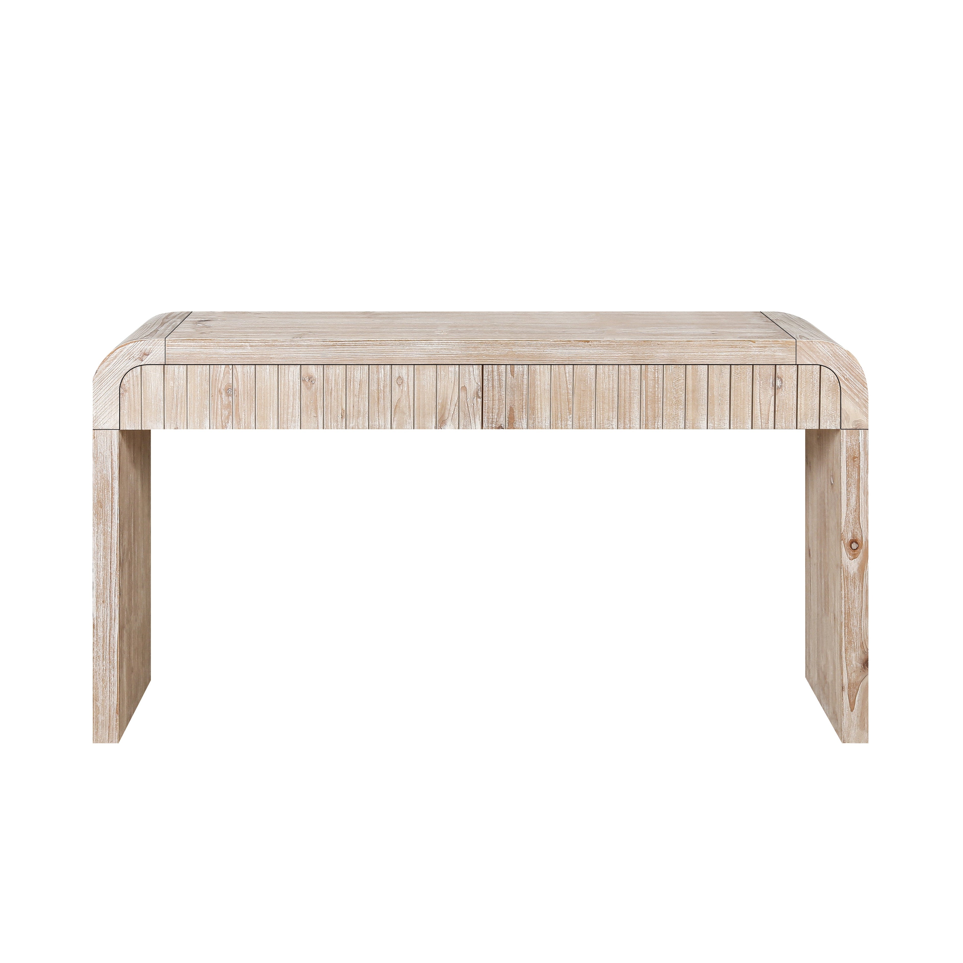 Console Table with Curved Edge 2 Hidden Handle Drawers