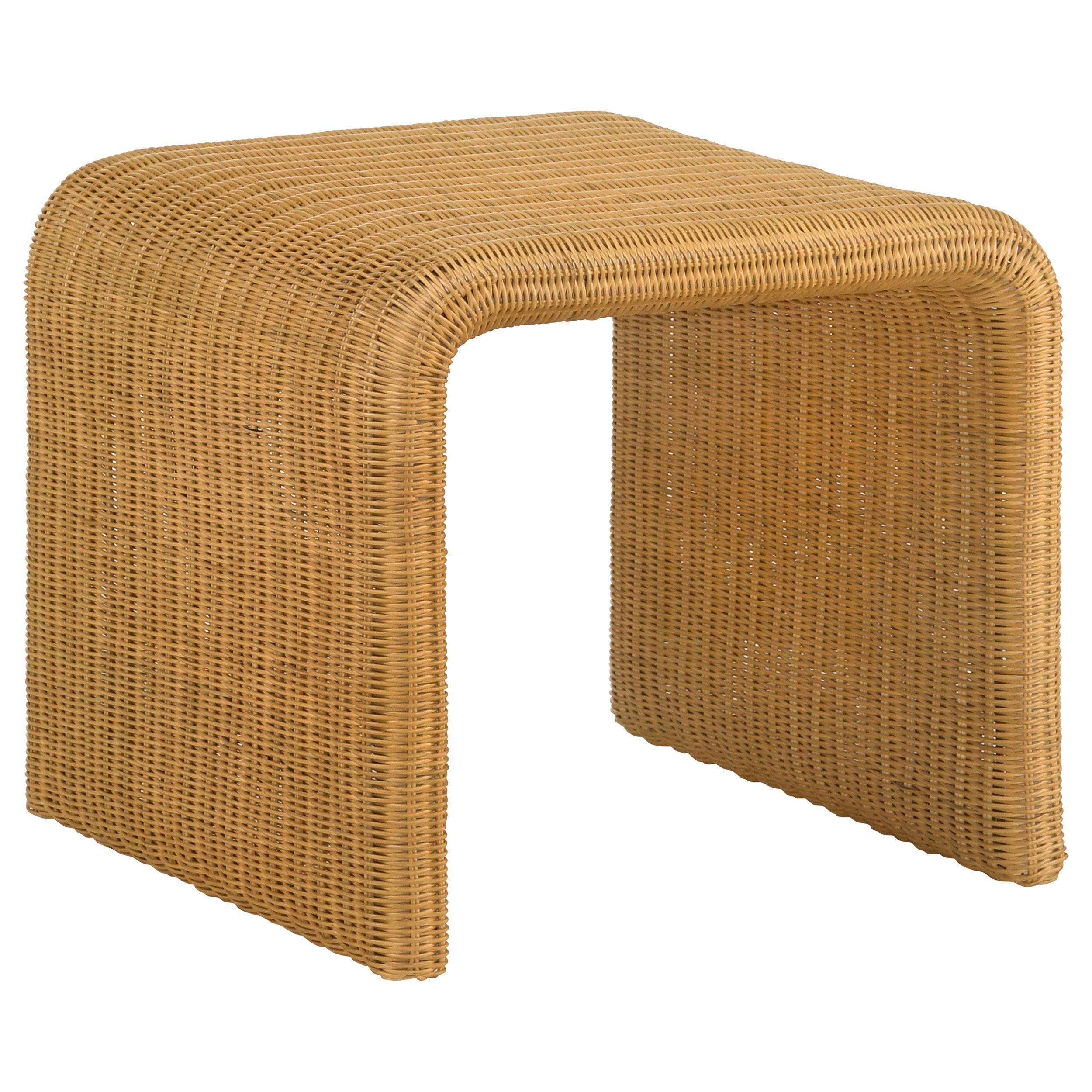 Gage 2-Piece Coffee and End Table Set with Woven Rattan Finish