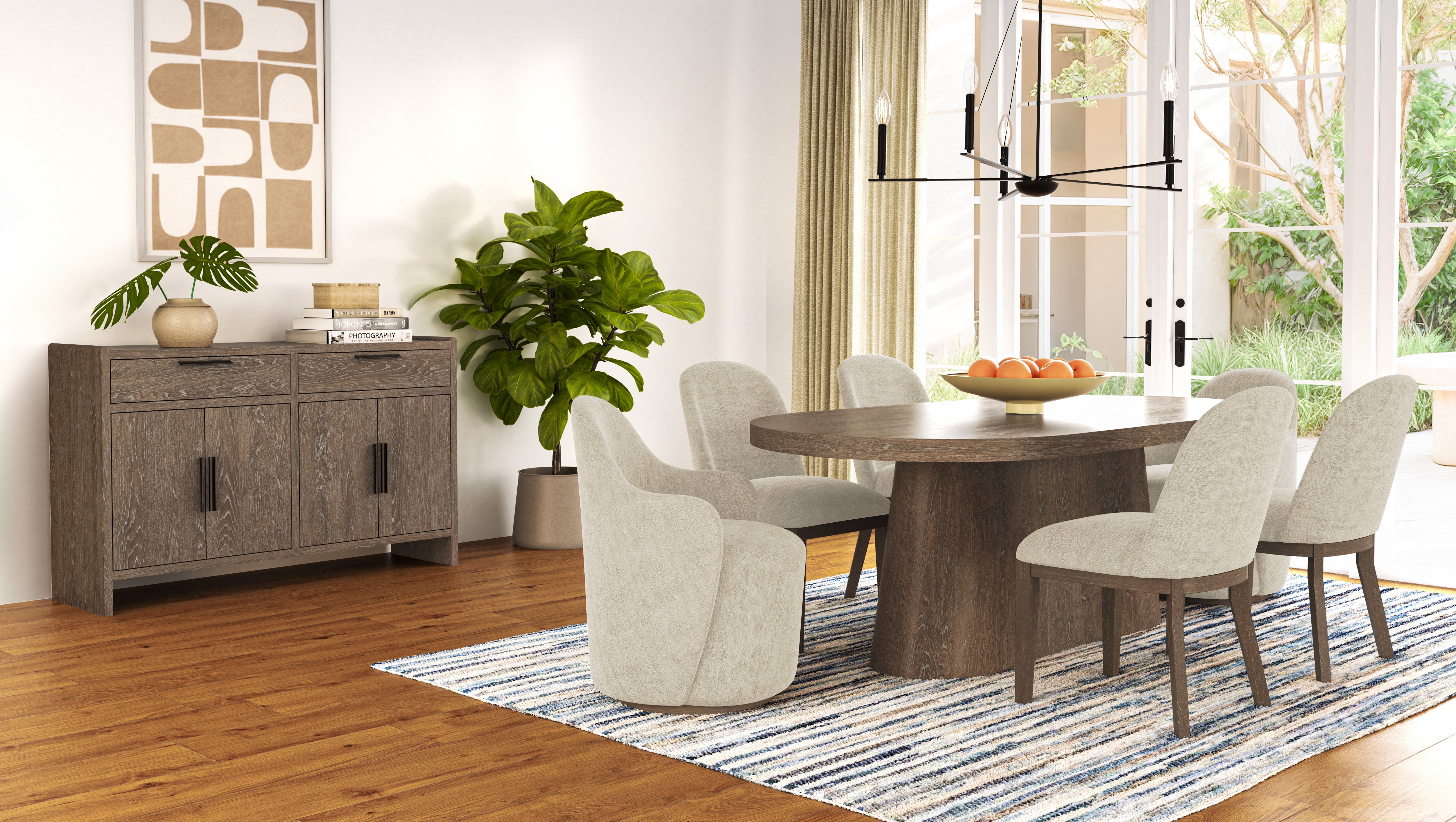 Cocoa and Ivory Swivel Barrel Chair
