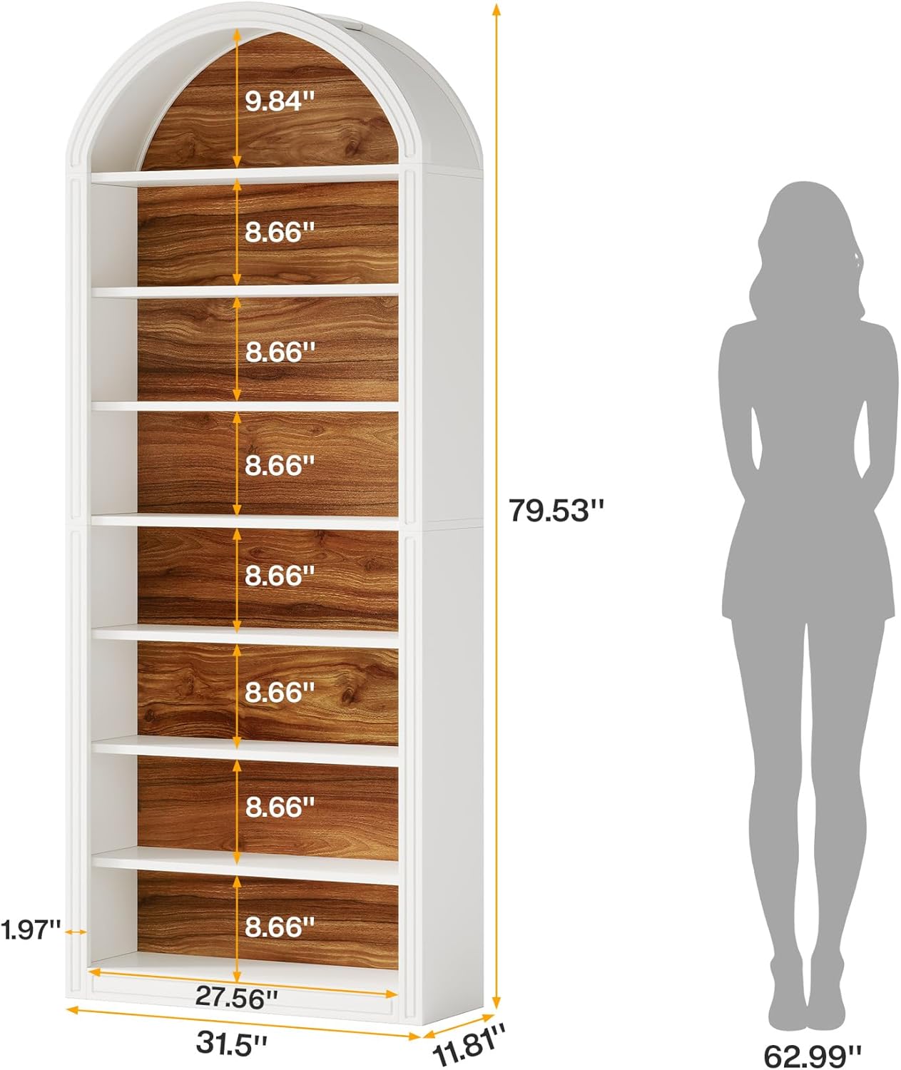 2-Tone Arched Open Display Shelving Unit