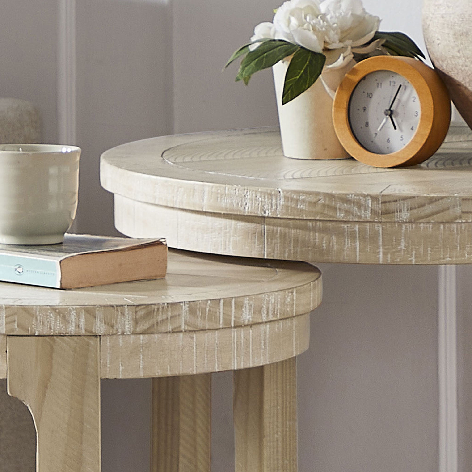 Modern Farmhouse Set of 2 Nesting Accent Tables