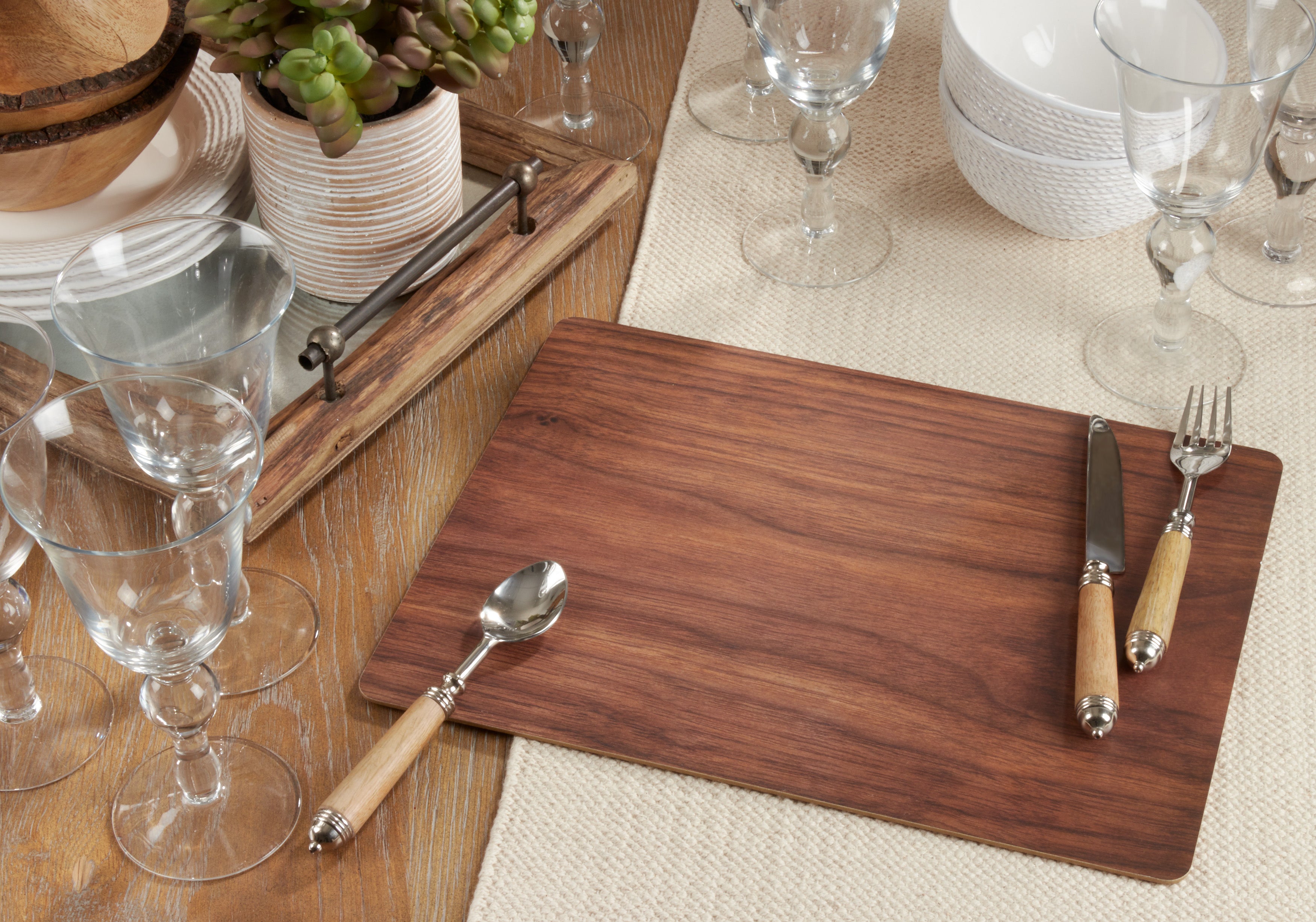 Wood Print Placemat, Set of 4
