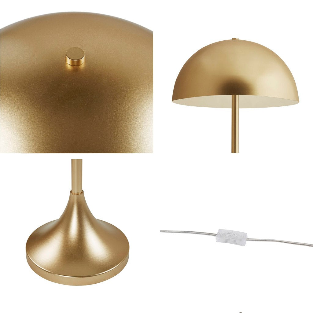 2-Light Table Lamp with Dome Shaped Shade and Metal Frame
