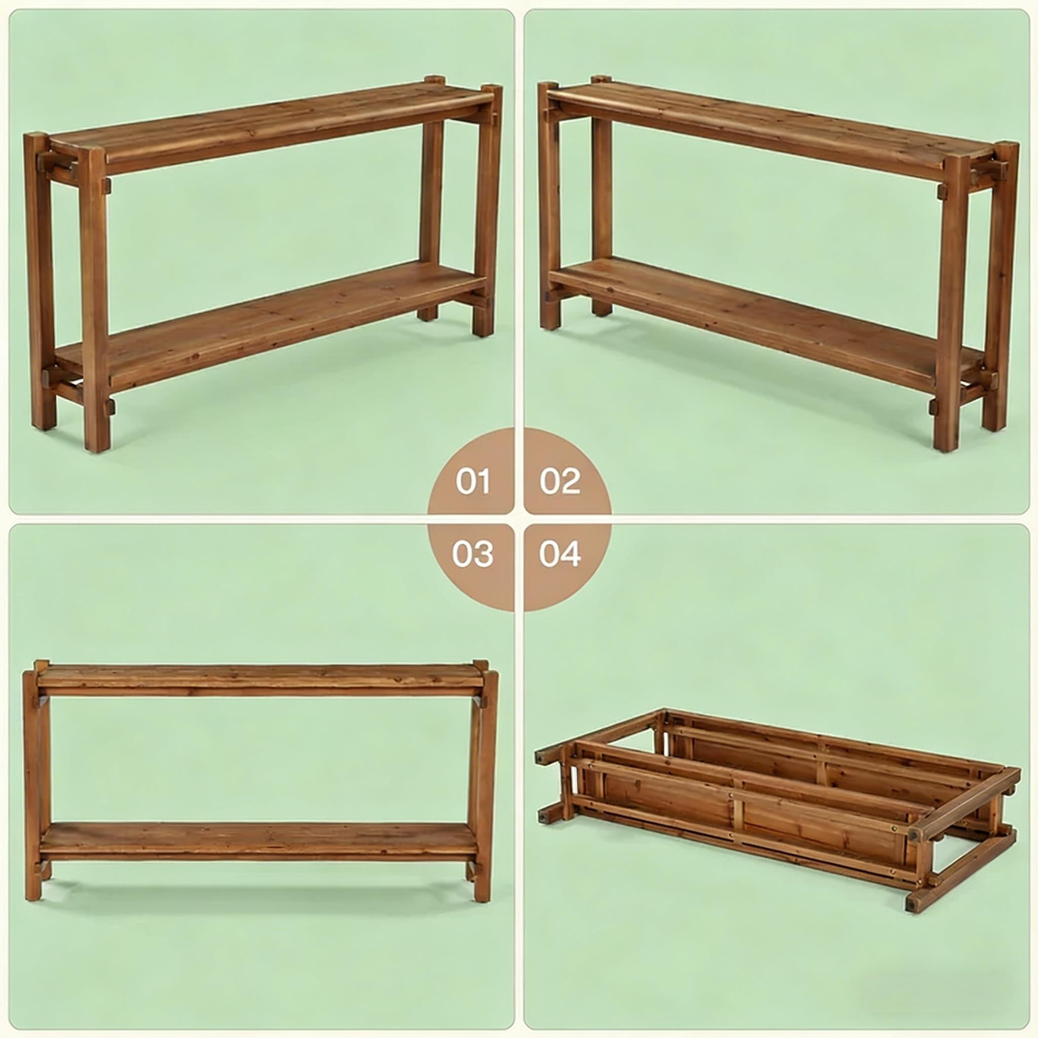 Boone 2-Tier Rustic Wood Entryway Console Table