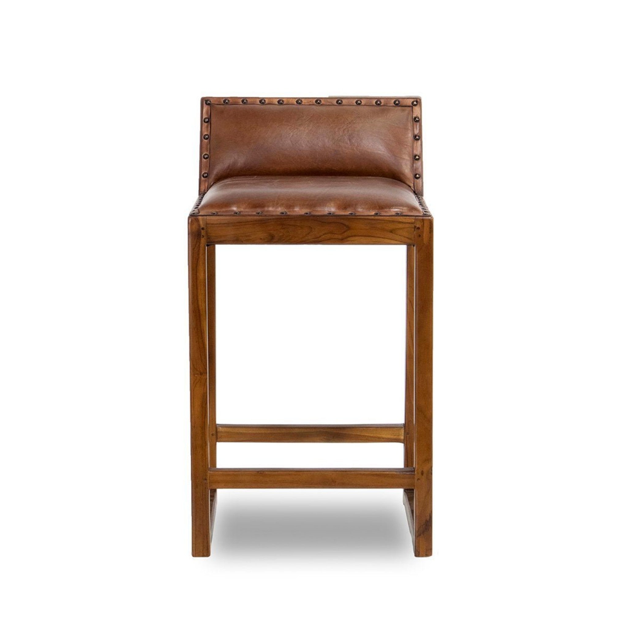 Gavin Mid-Century Modern Leather Counter Stool