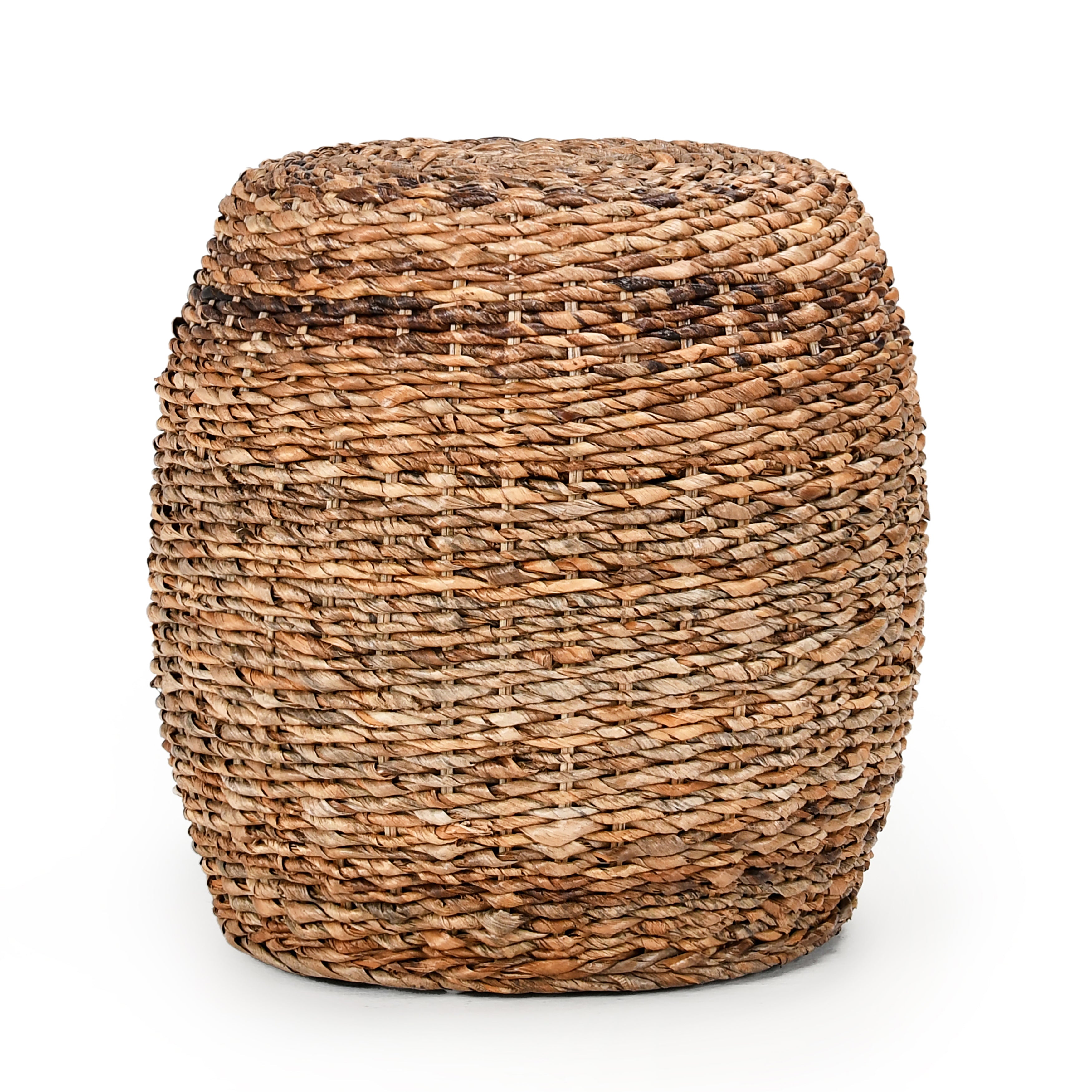 Nido Round Woven Drum-Style End Table