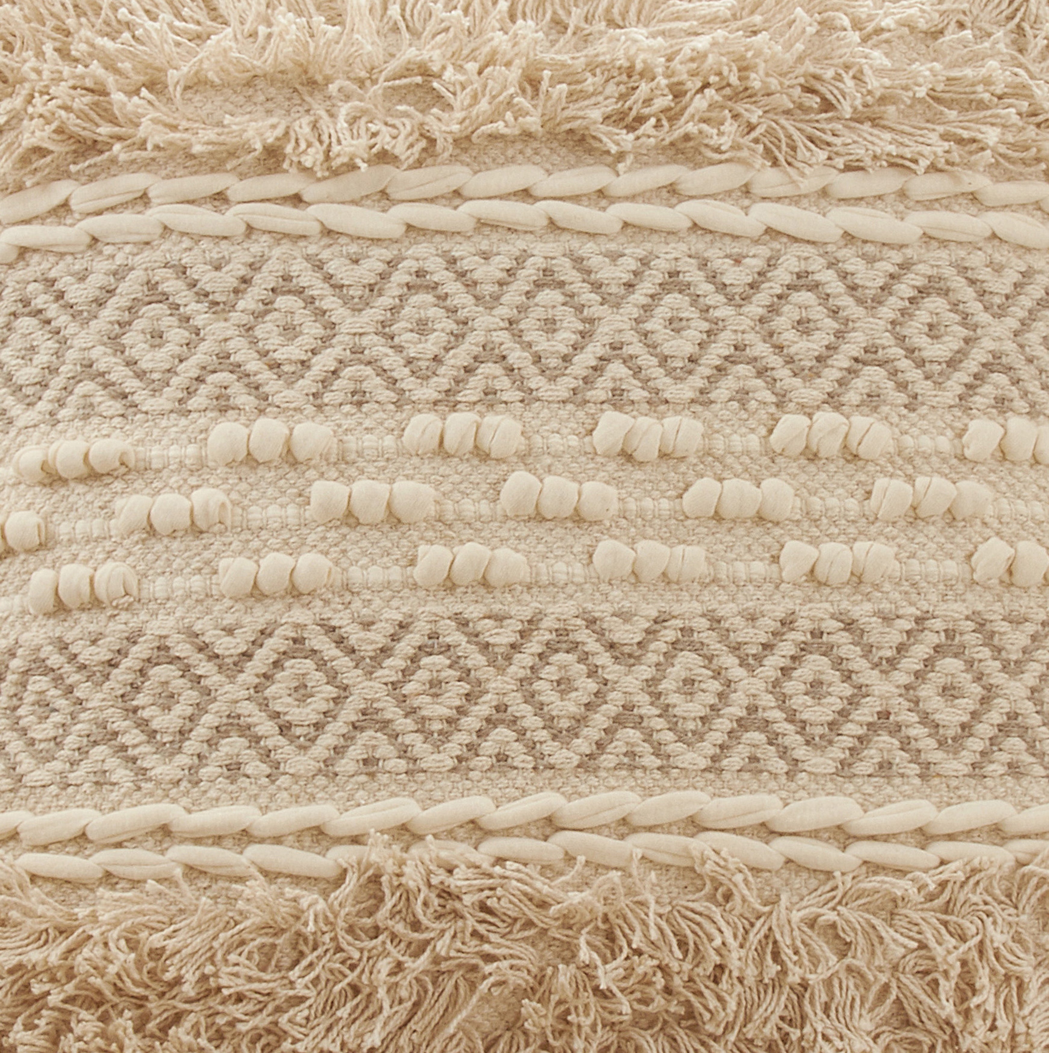Corded Moroccan Design Poly Filled Throw Pillow
