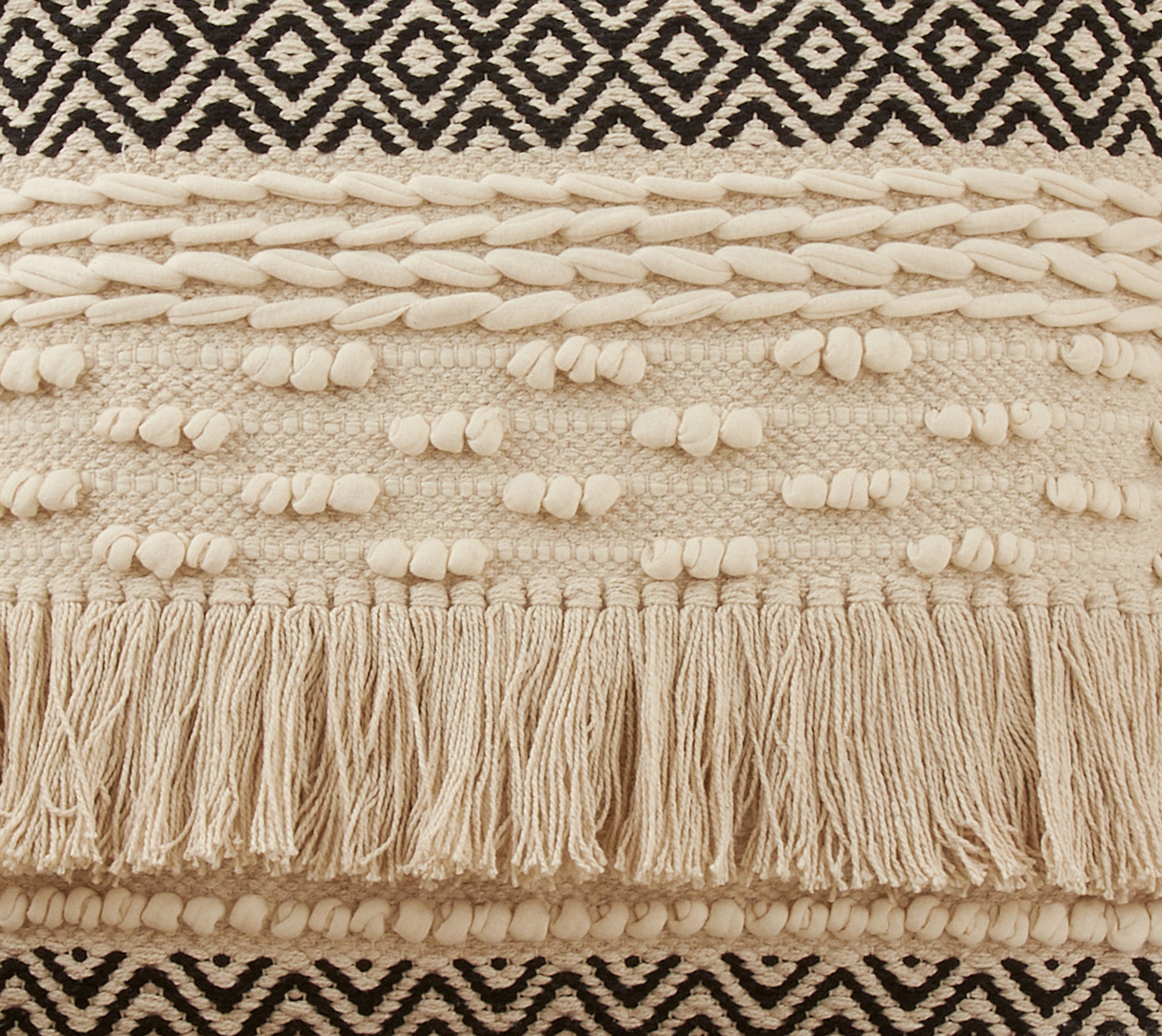 Multi-Textured Moroccan Design Poly Filled Throw Pillow