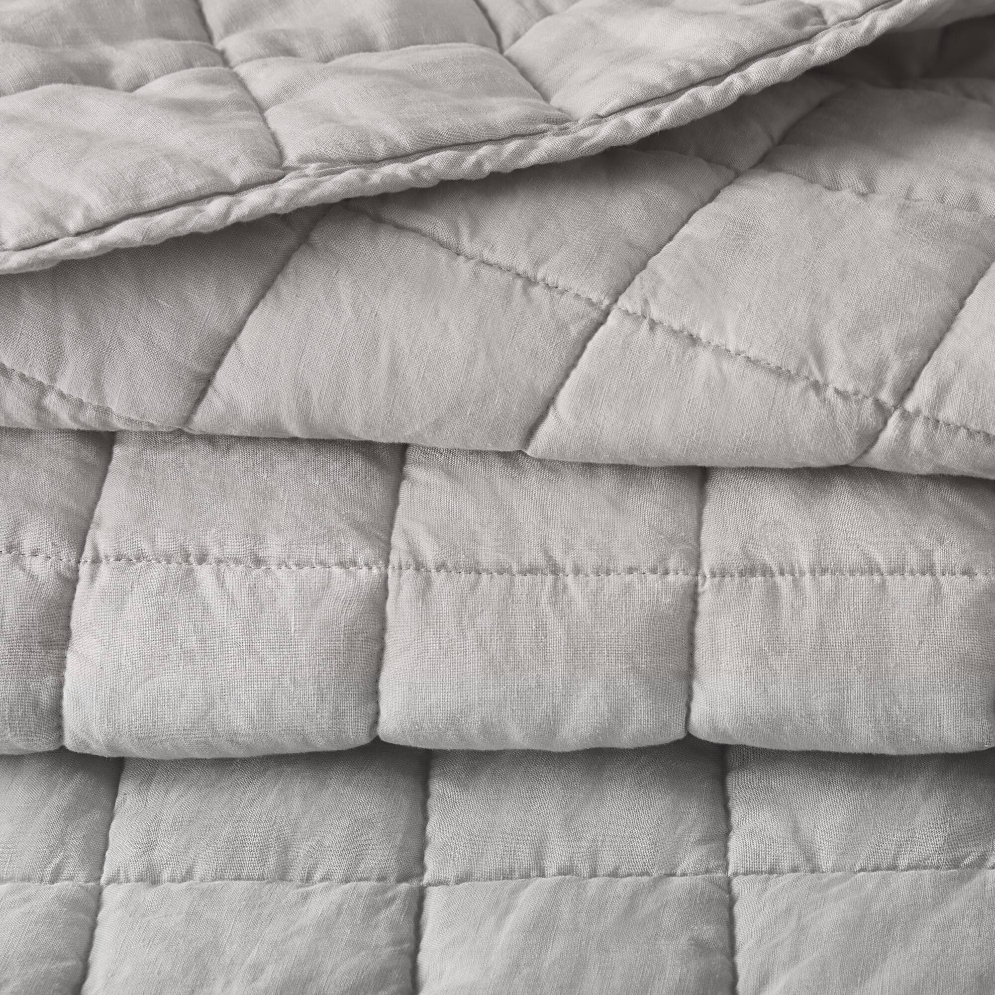 3 Piece Garment Washed French Linen Quilt Set
