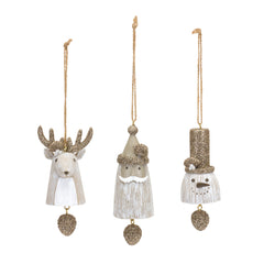 Modern Winter Character Bell Ornament (Set of 6)