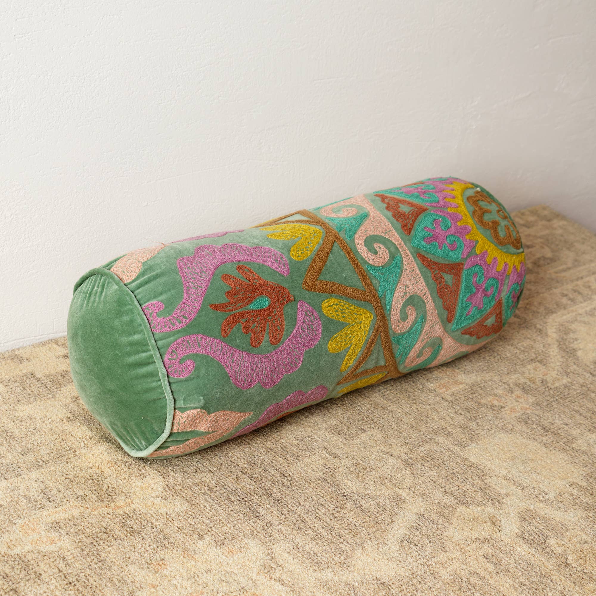 100% Cotton Printed Bolster Throw Pillow