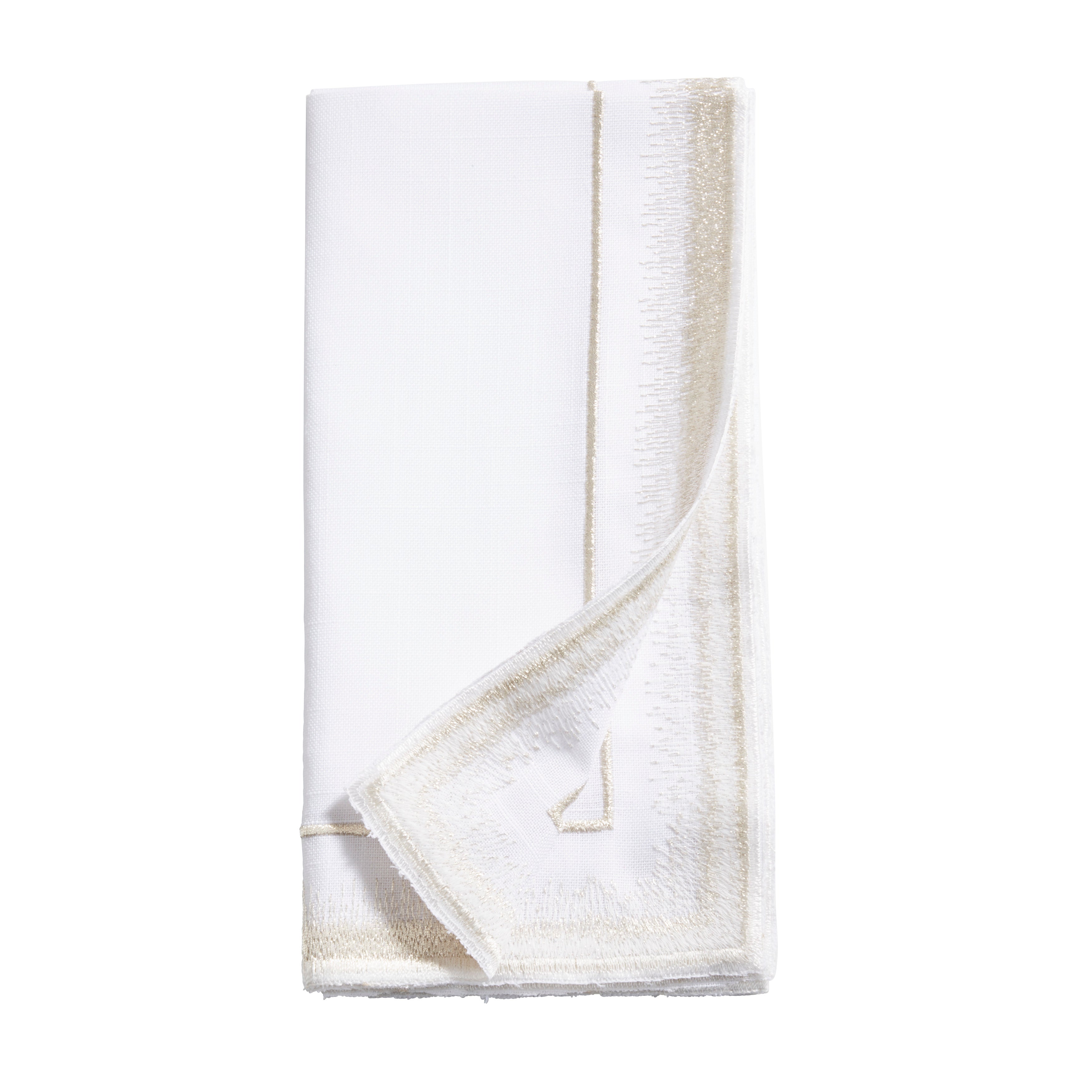 Elegant Embroidery Detail Napkin, Set of 4