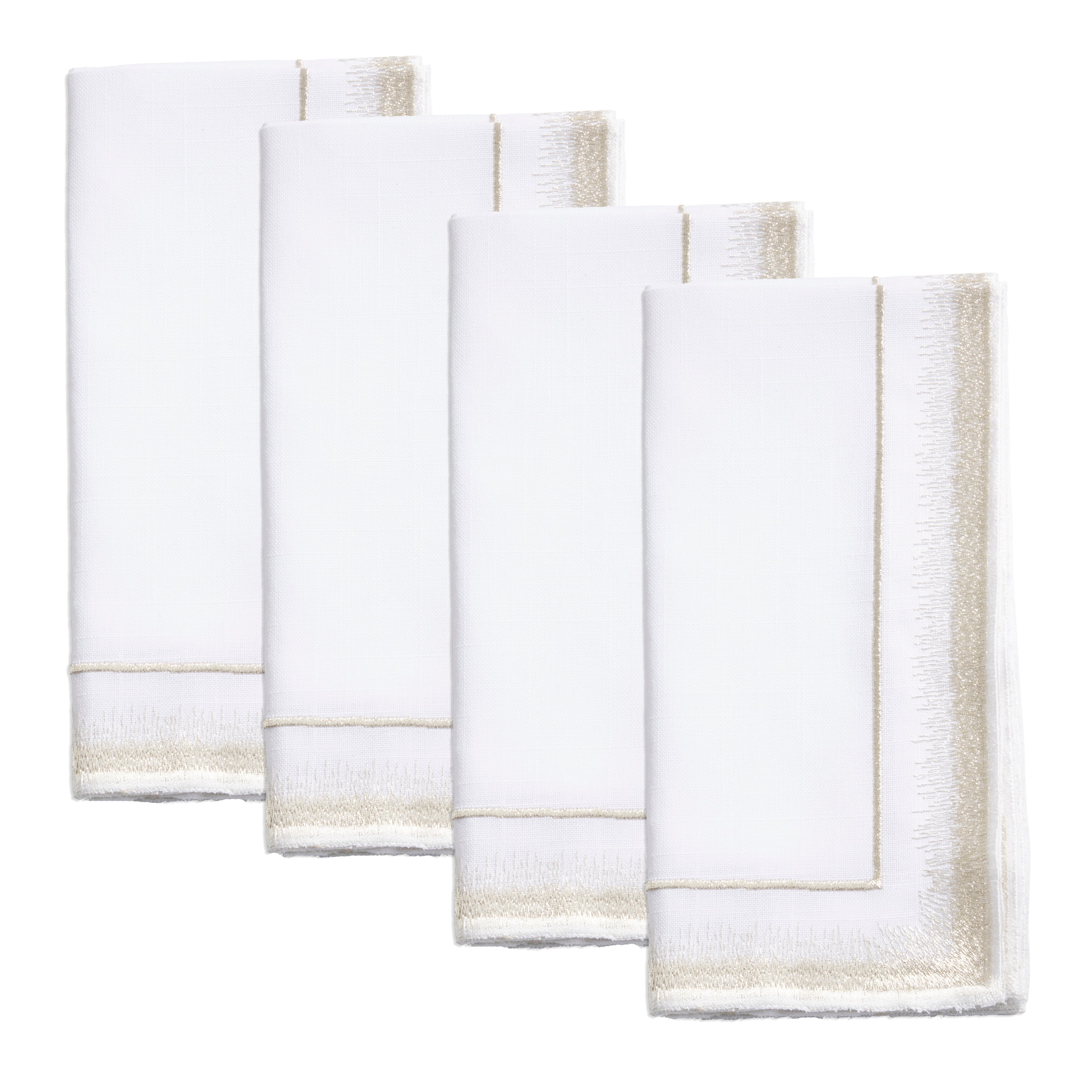 Elegant Embroidery Detail Napkin, Set of 4