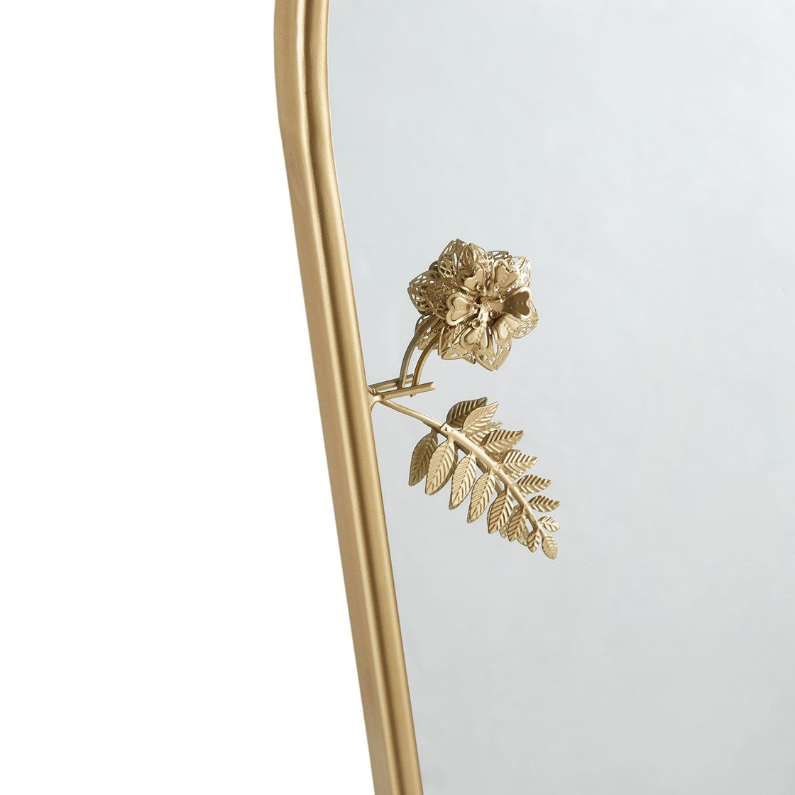 Arched Metal Floral Wall Mirror