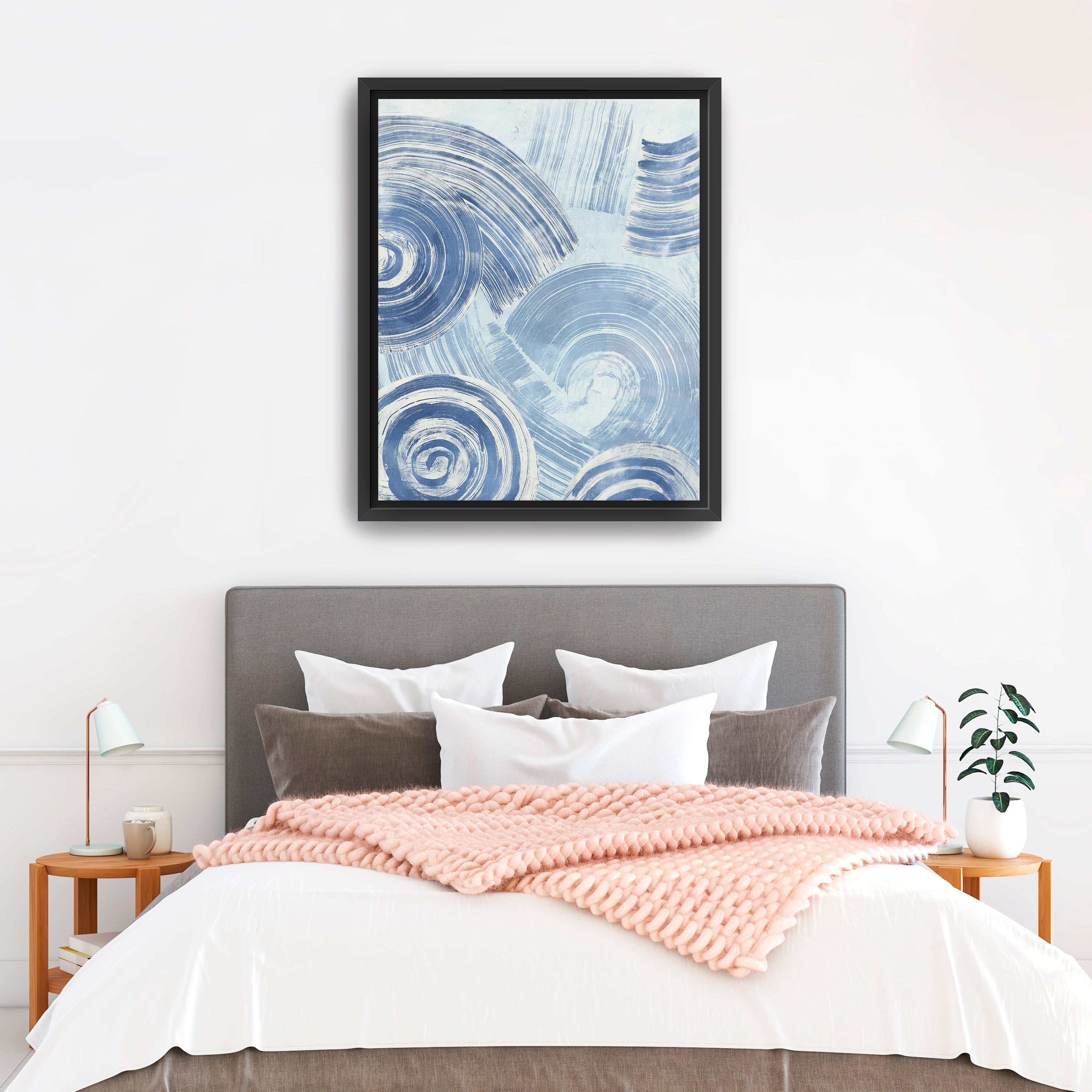 Blue Nautilus Patterns I Canvas Giclee