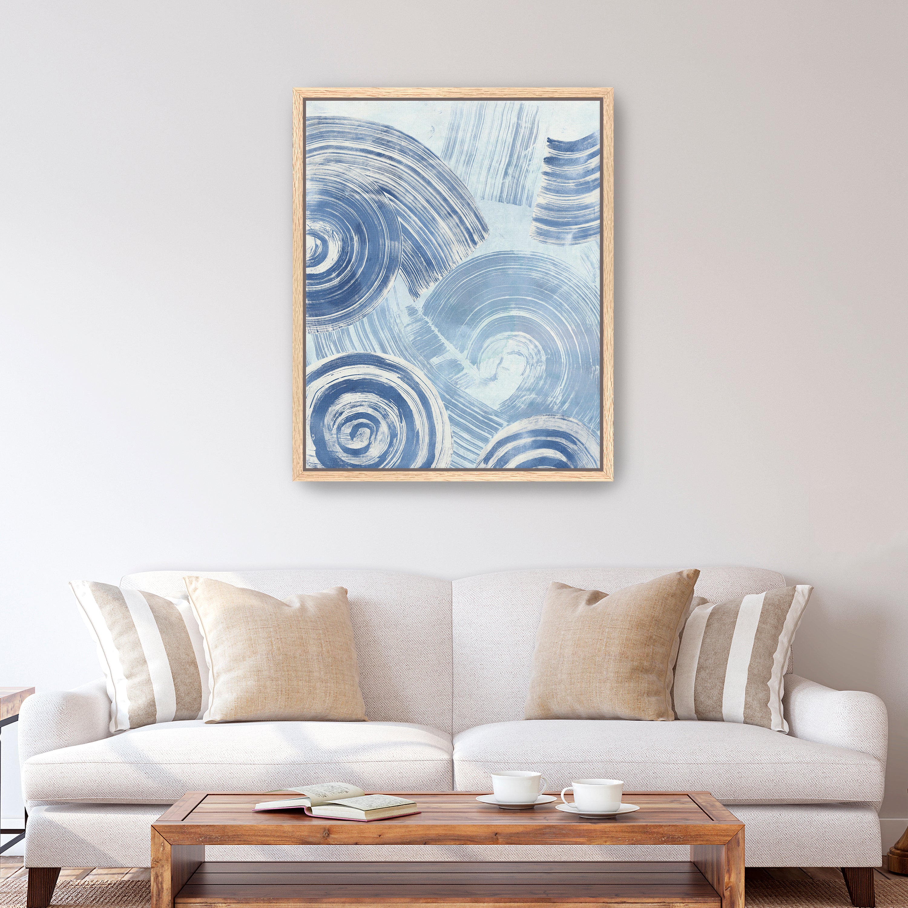 Blue Nautilus Patterns I Canvas Giclee