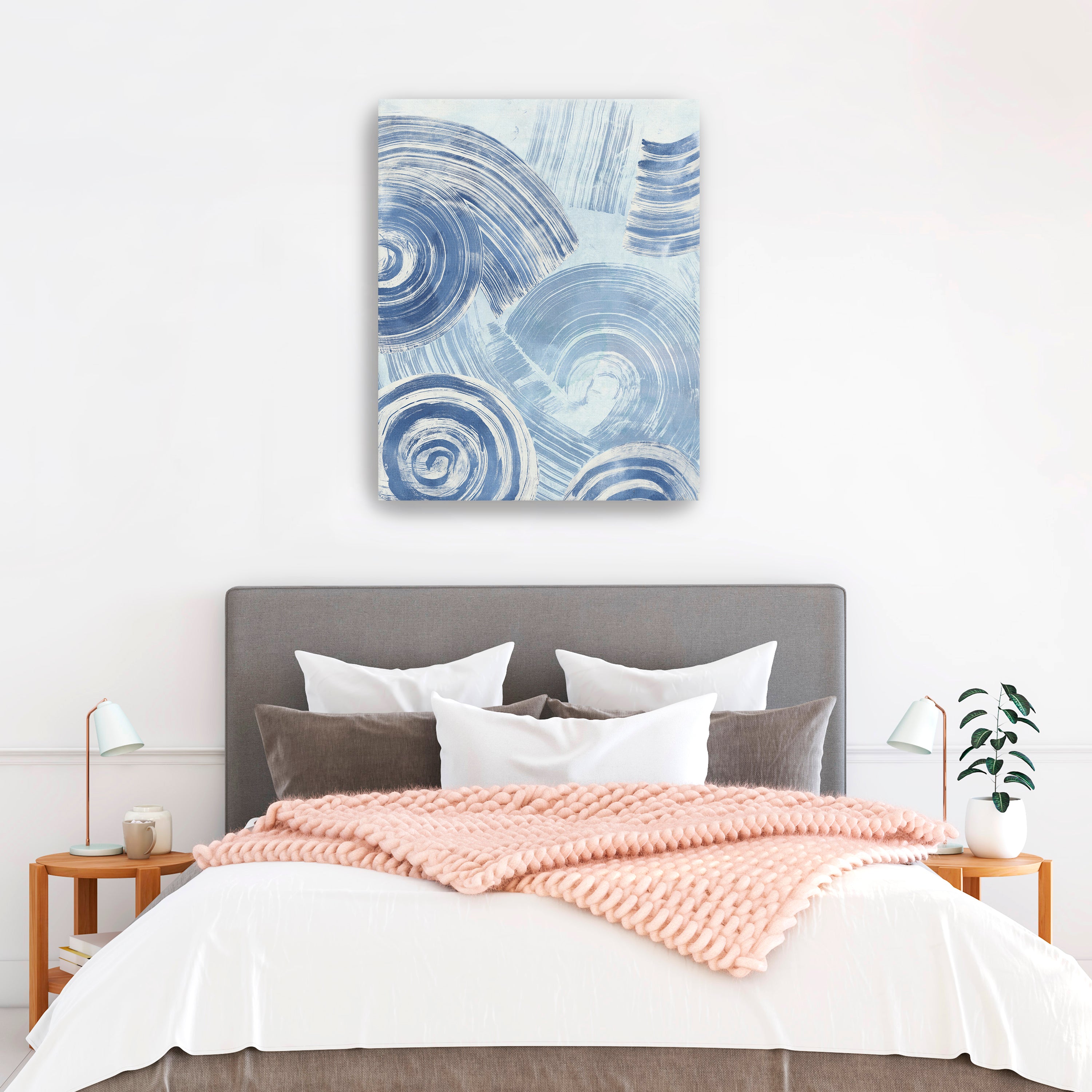 Blue Nautilus Patterns I Canvas Giclee