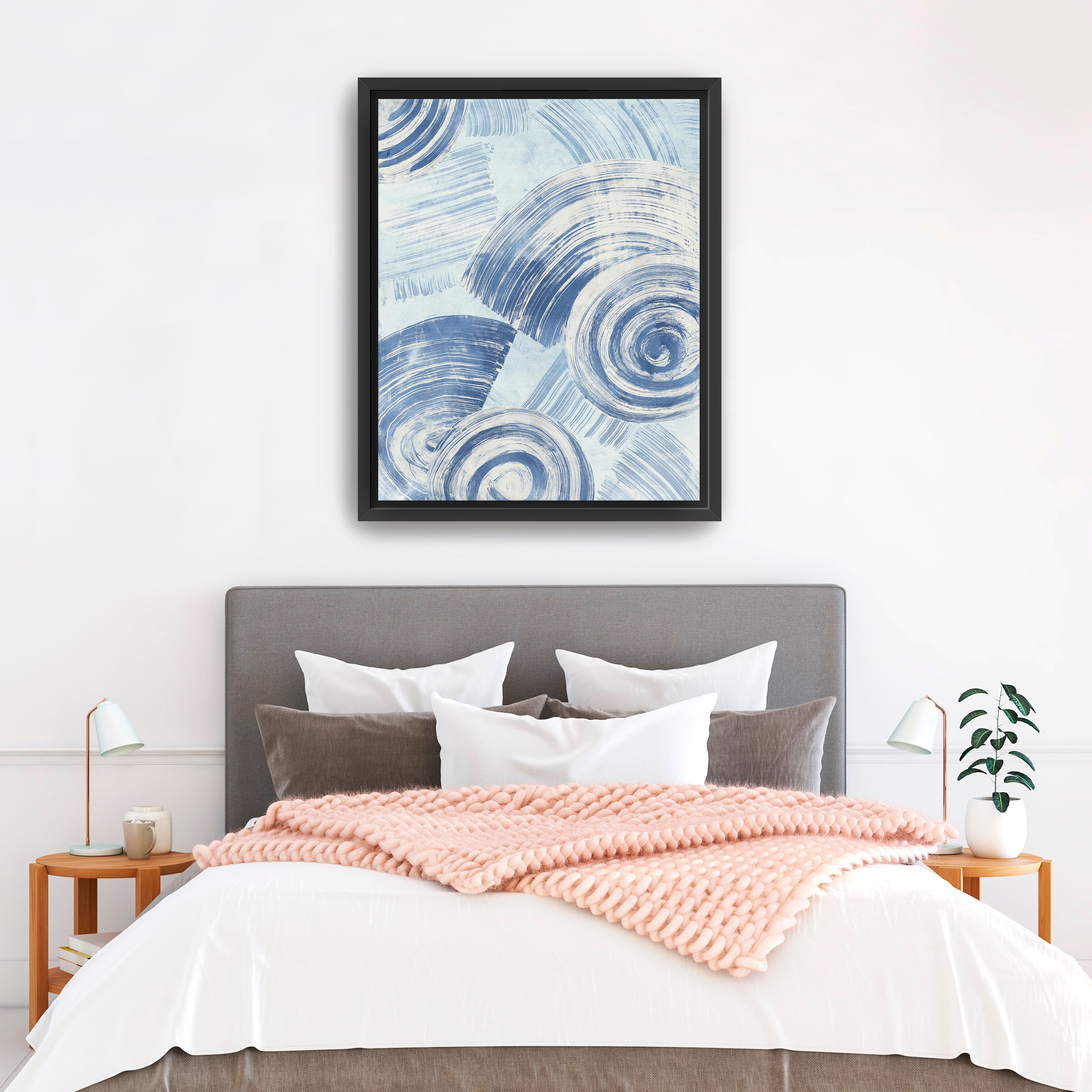 Blue Nautilus Patterns II Canvas Giclee