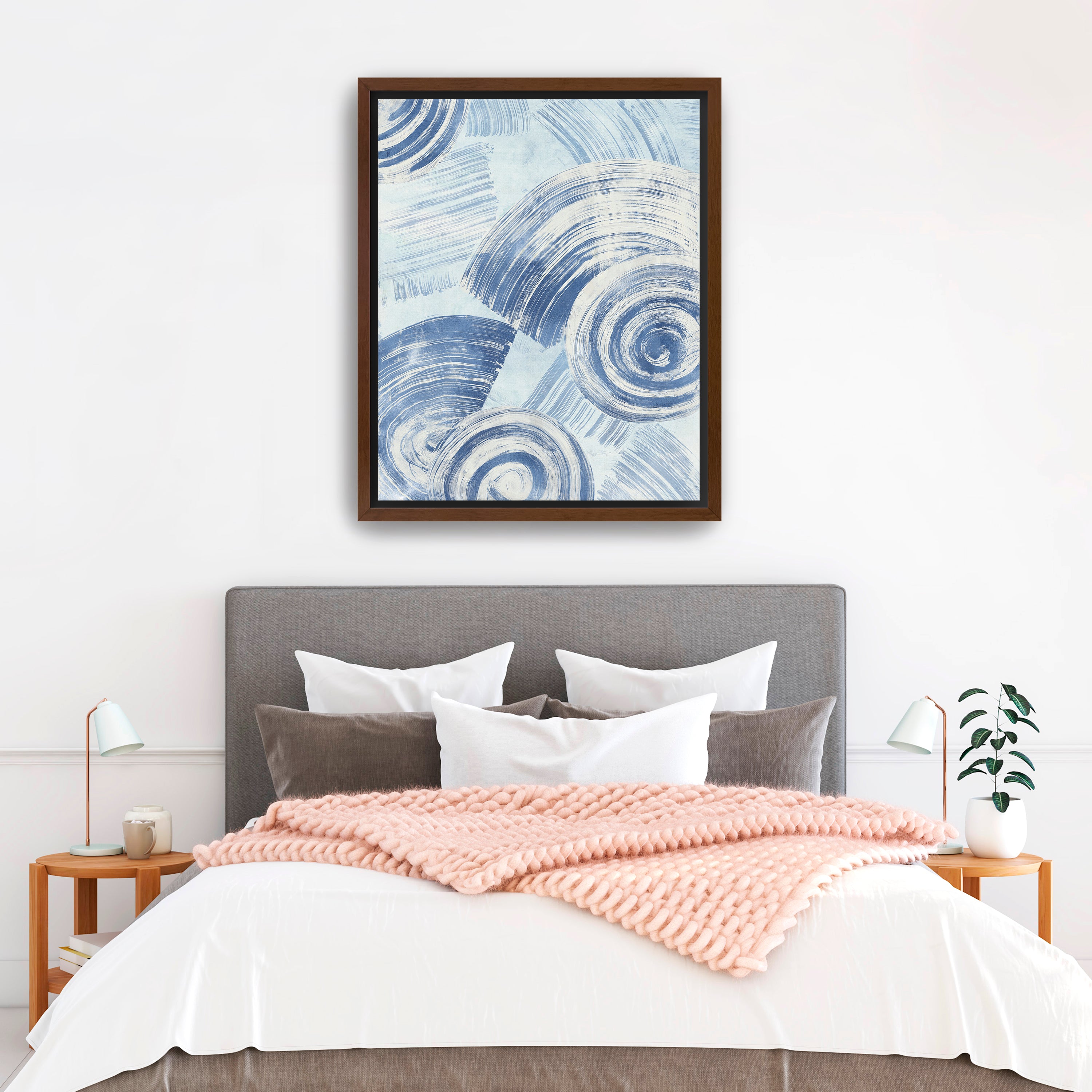 Blue Nautilus Patterns II Canvas Giclee