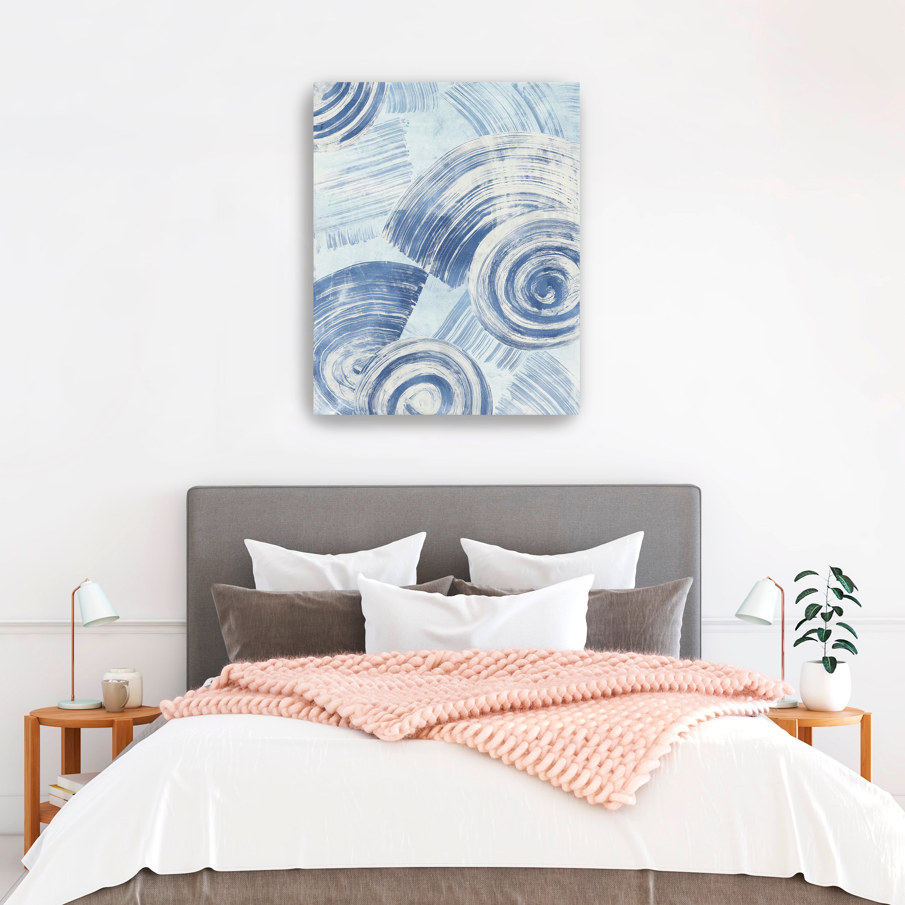 Blue Nautilus Patterns II Canvas Giclee
