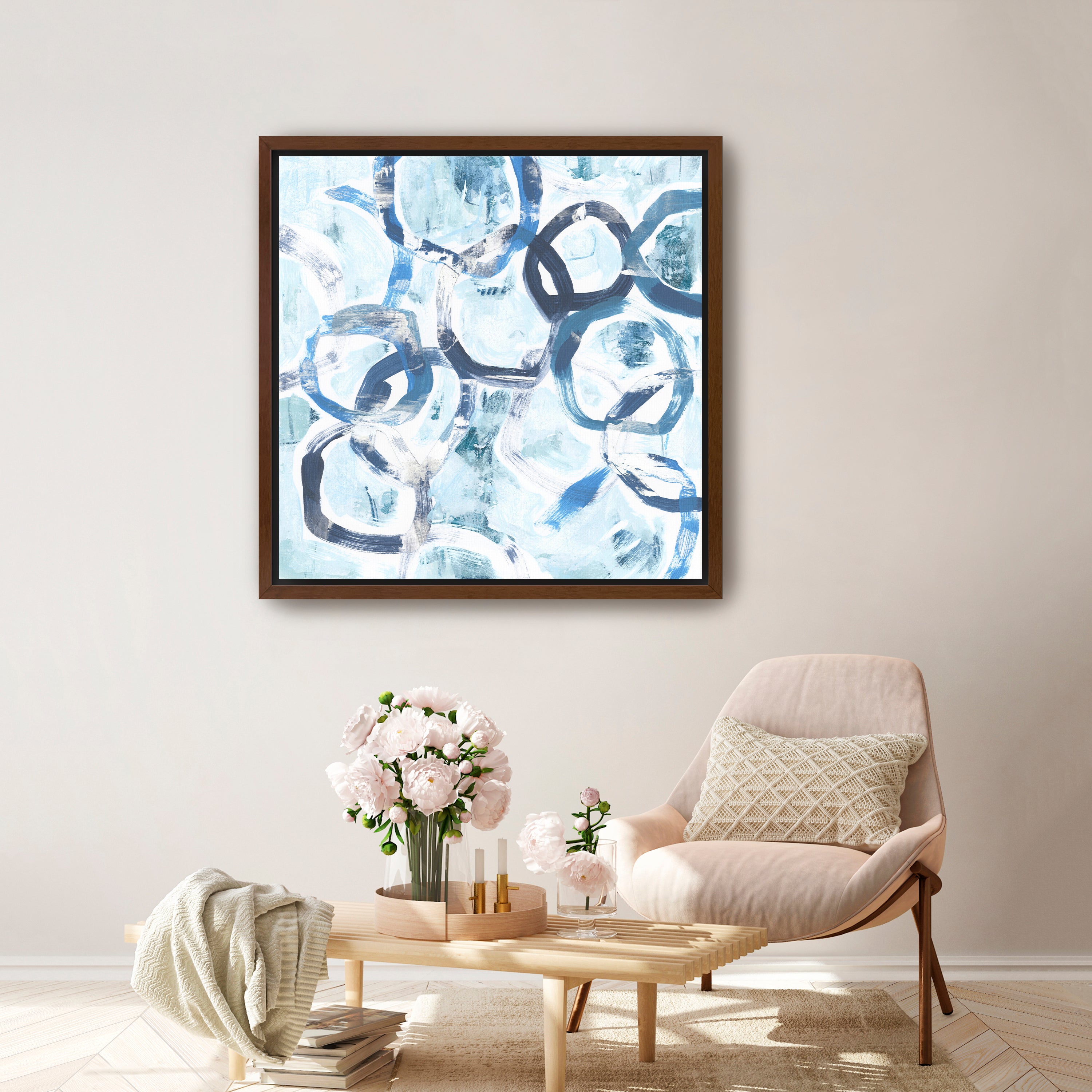 Blue Circlet I Canvas Giclee