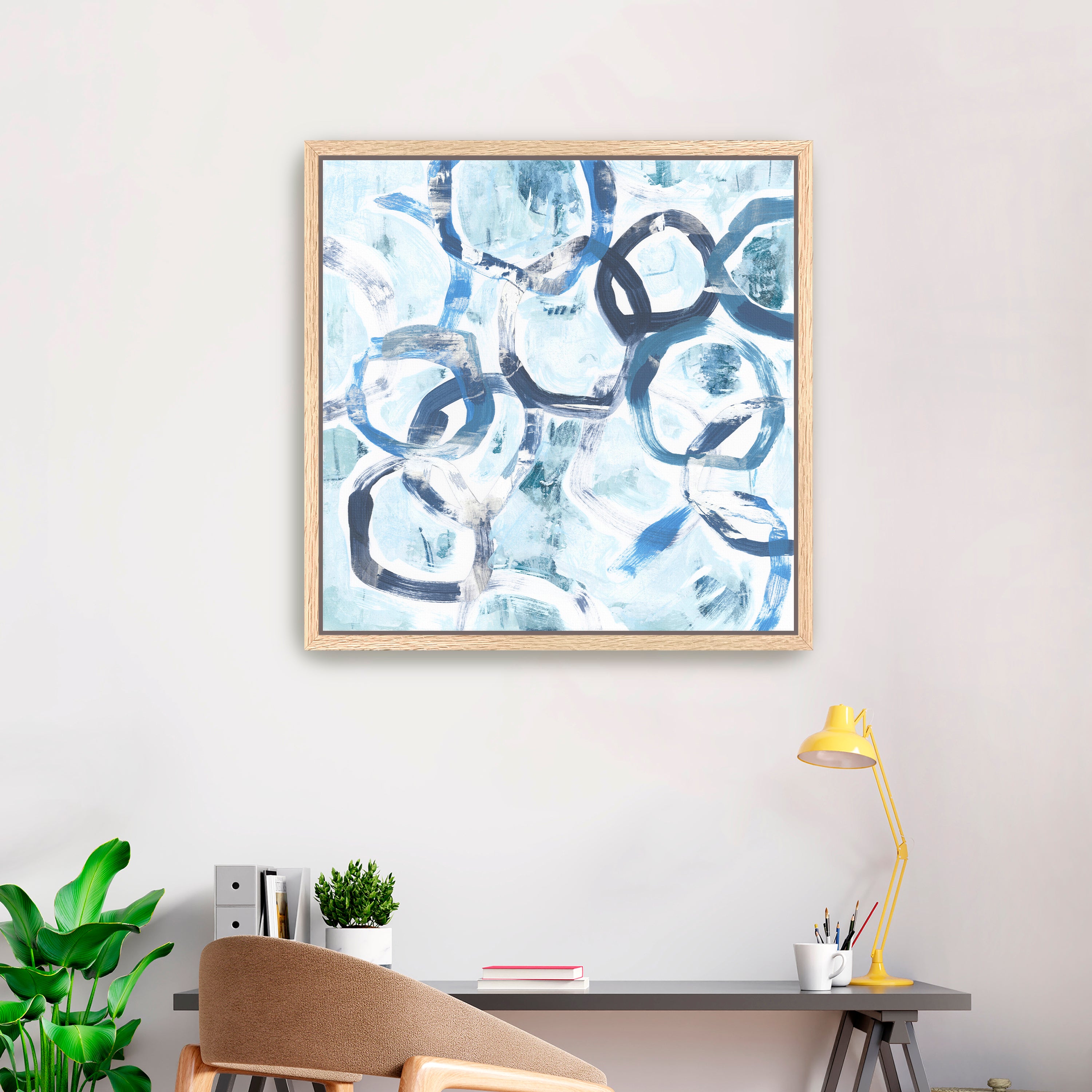 Blue Circlet I Canvas Giclee