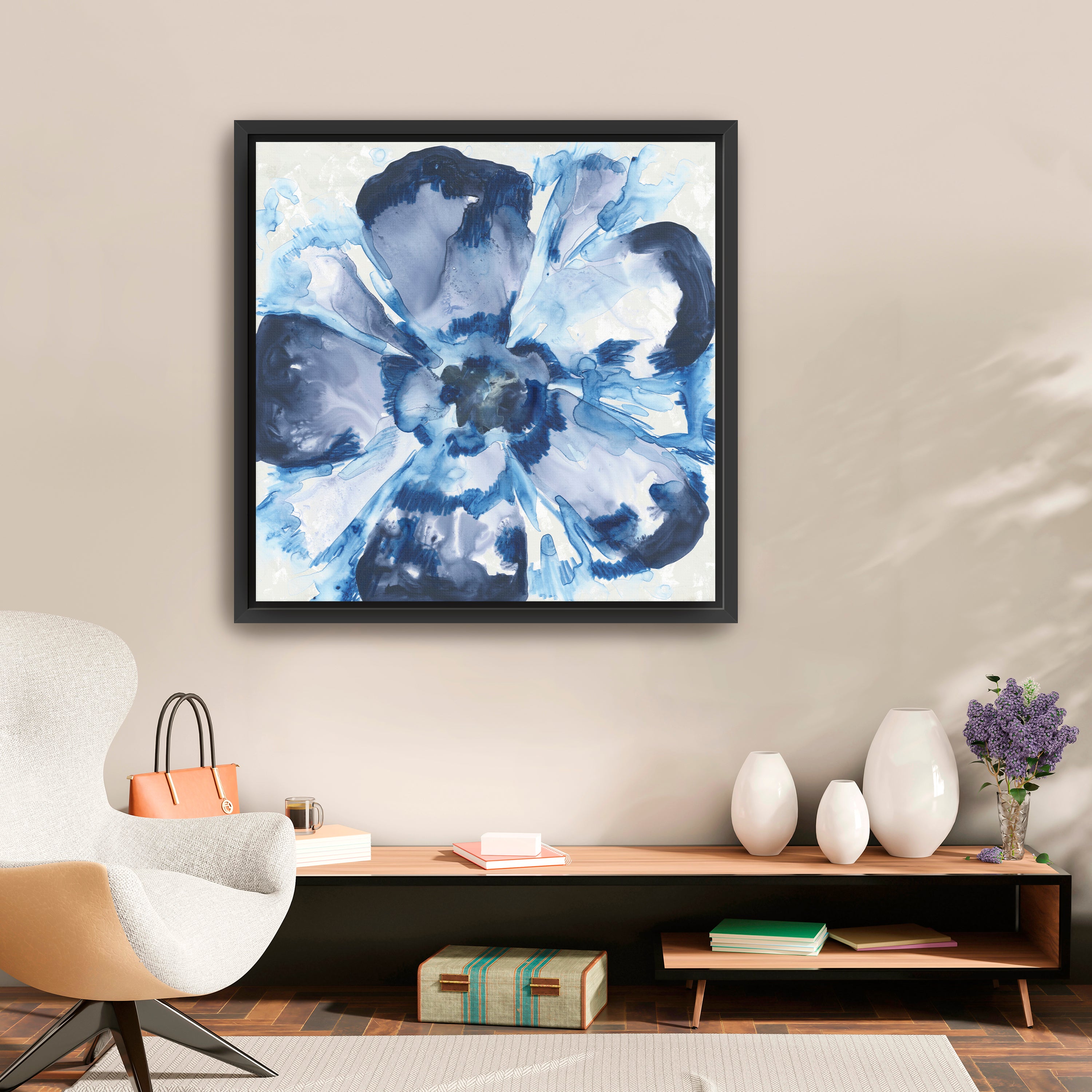 Blue Glass Flower I Canvas Giclee