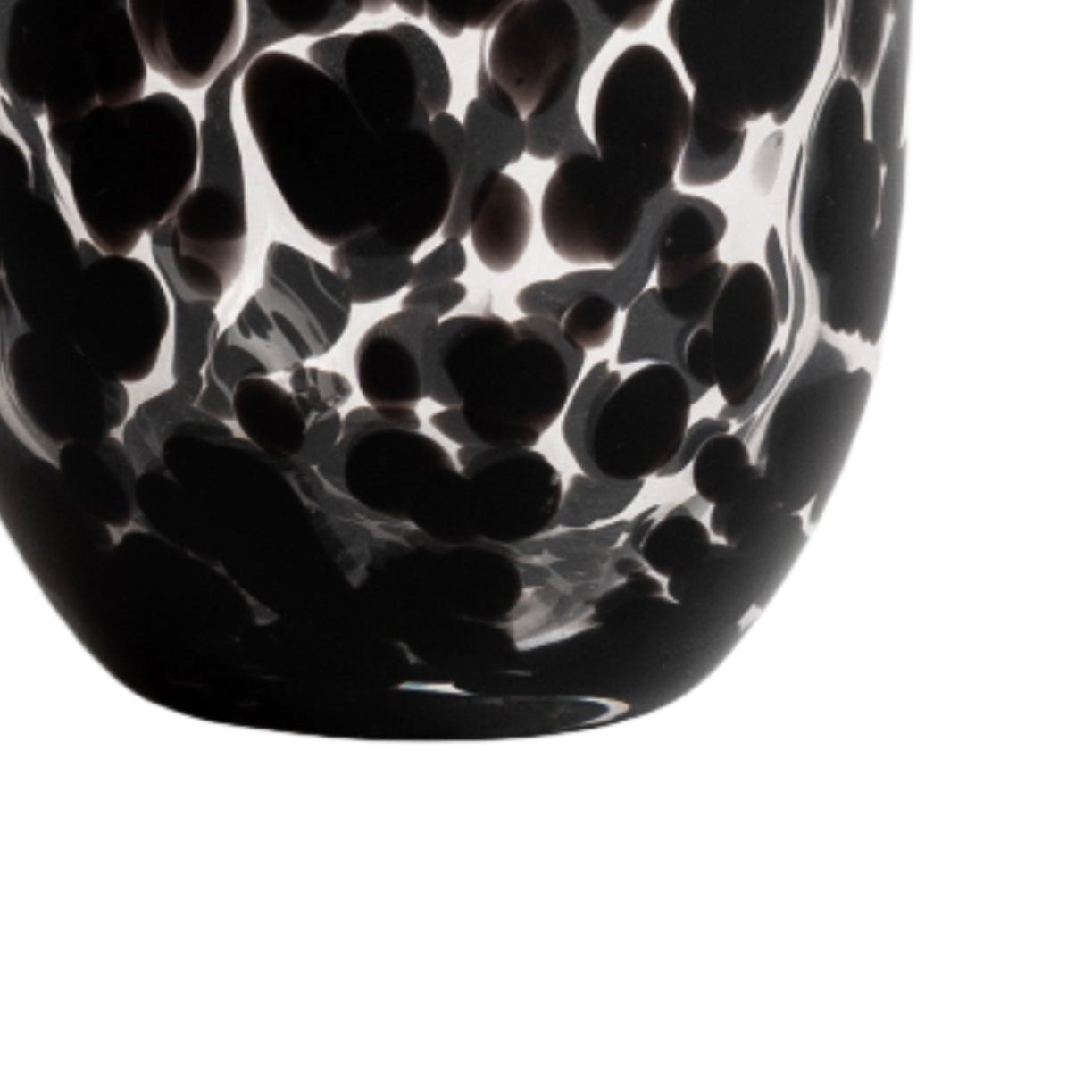 Confetti Glasses, Handblown Glass Tumbler in Black, Set of 6