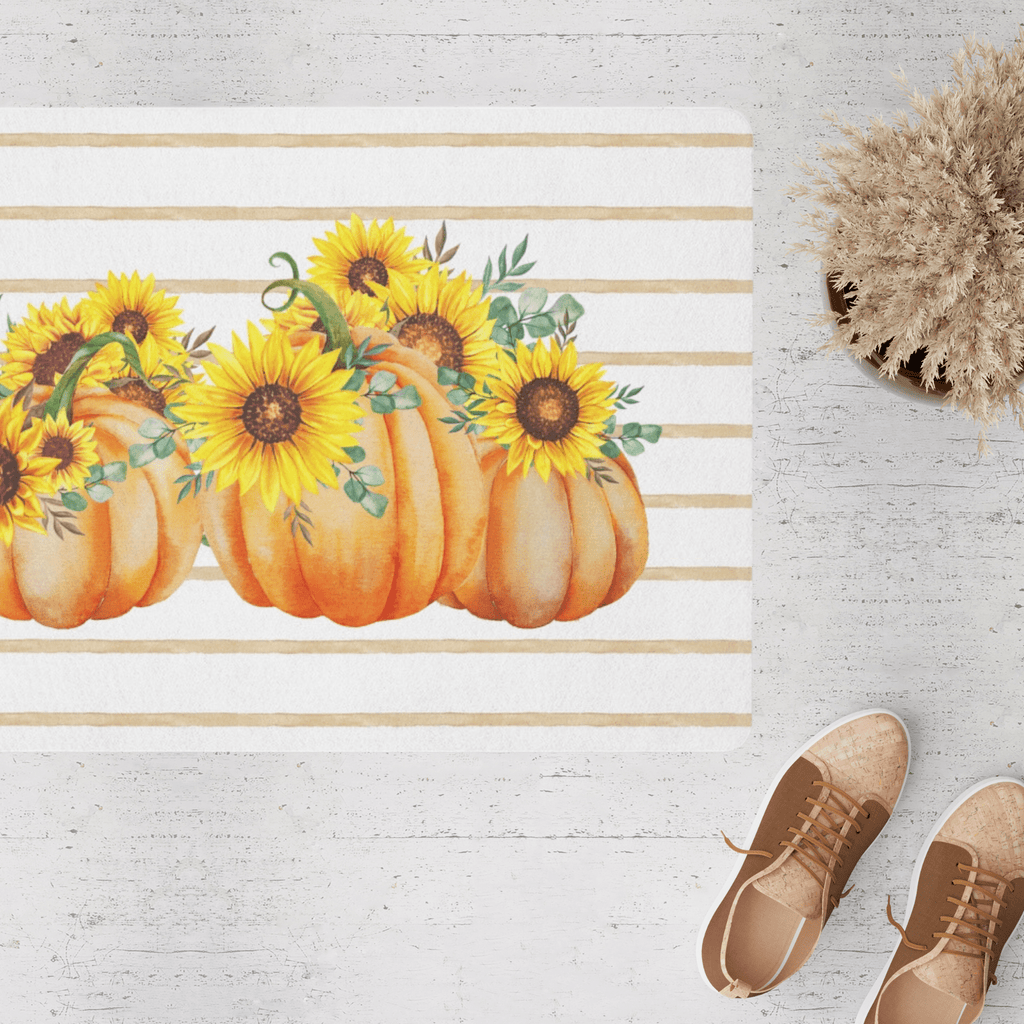 Sunflower-Pumpkin-Neutral-Striped-Kitchen-and-Doormat-Home-Decor