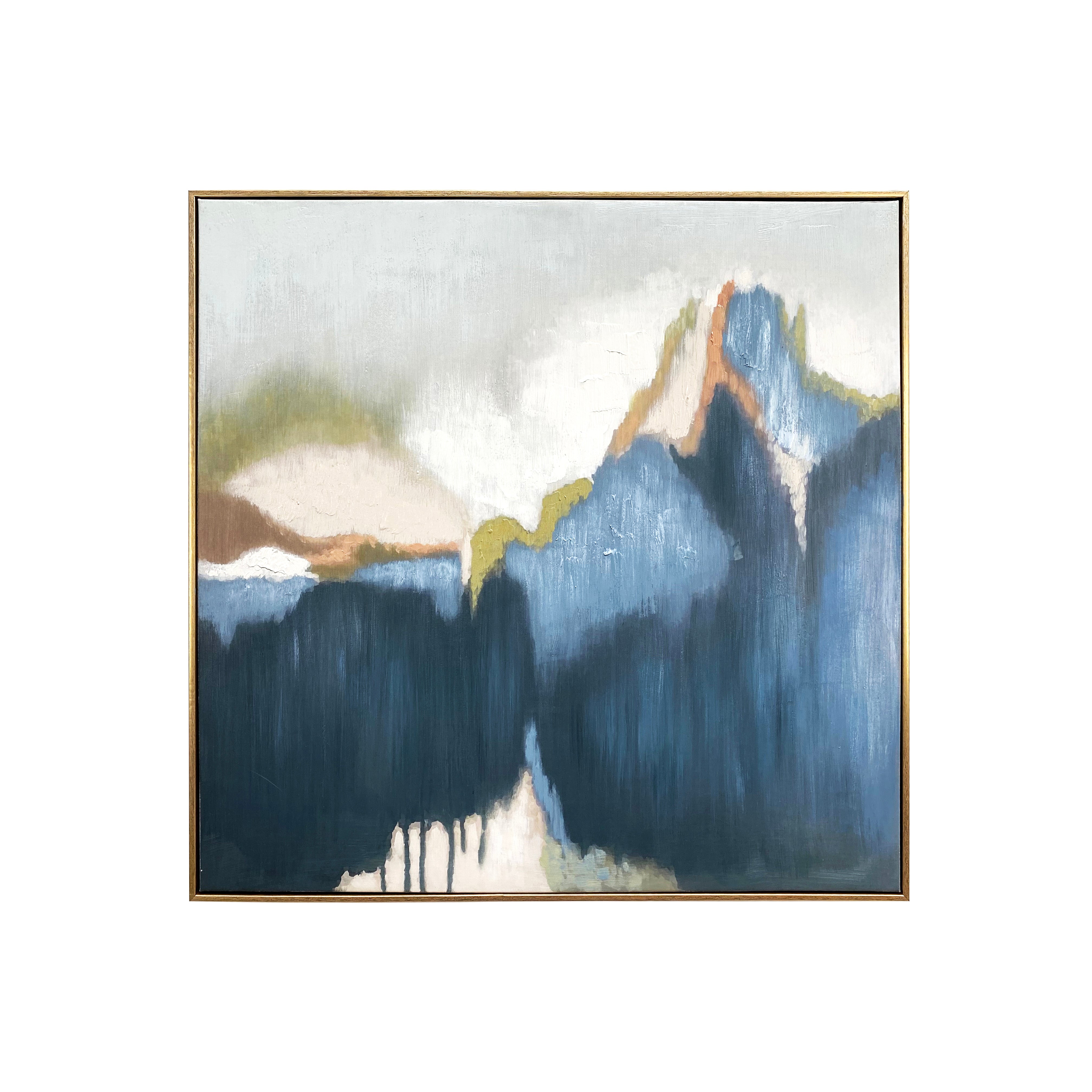 Abstract Vision Hand Painted Floating Framed Canvas Wall Art Print, 30"x30"