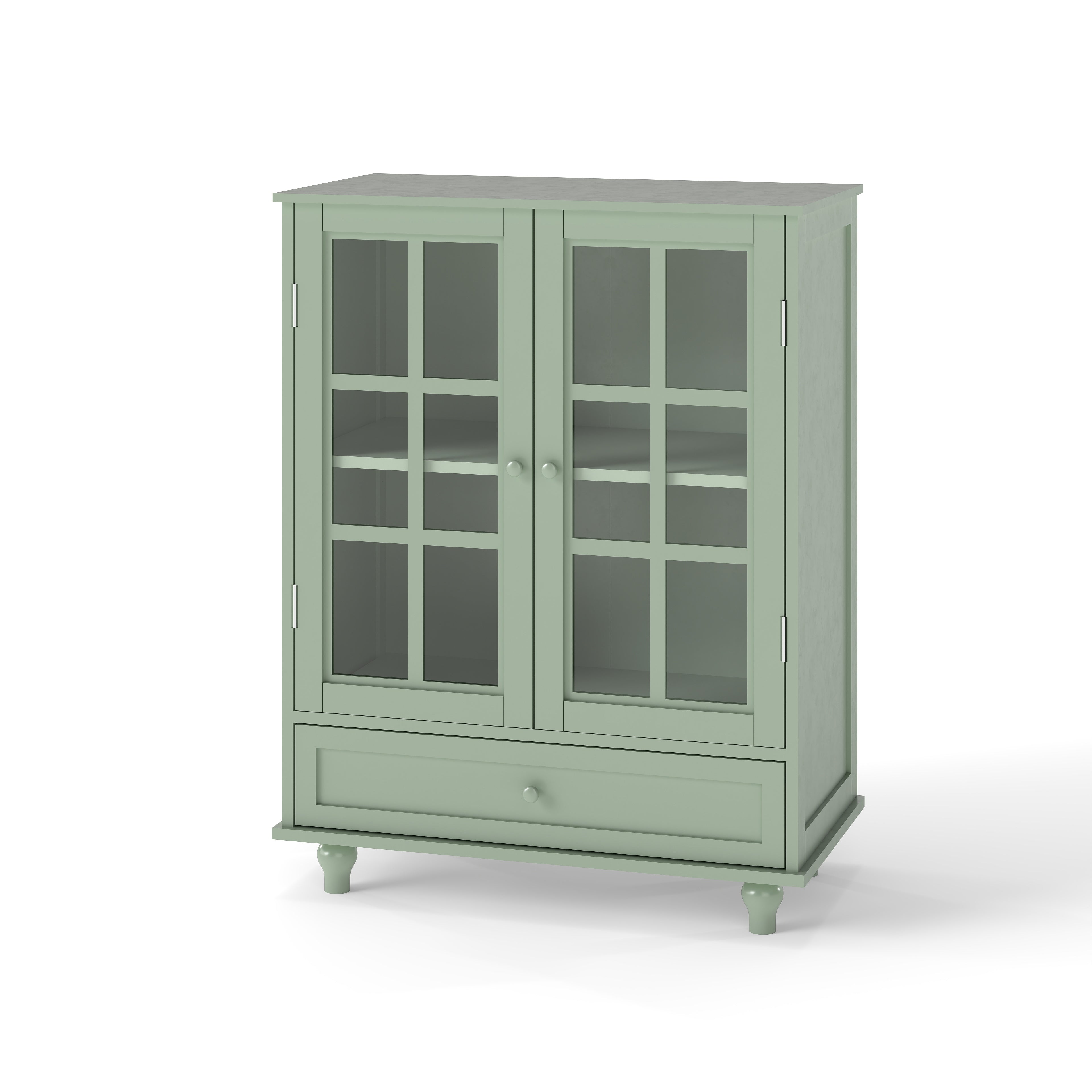 Double Glass Door Accent Cabinet