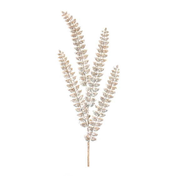 Glittered-Fern-Spray-(set-of-24)-Champagne-Faux-Florals