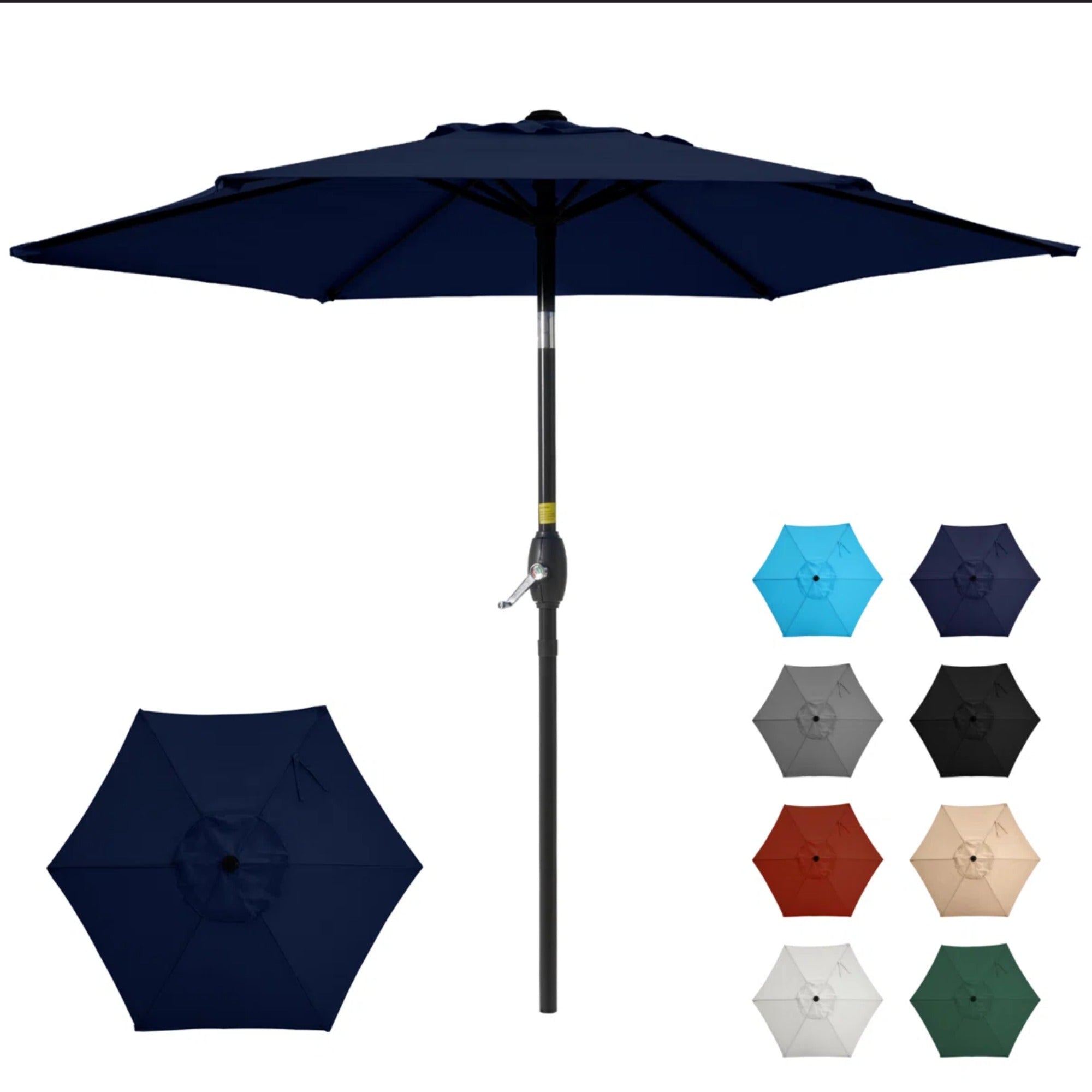 7.5 Feet Market Umbrella with Crank Lift & Tilt, Base Not Included