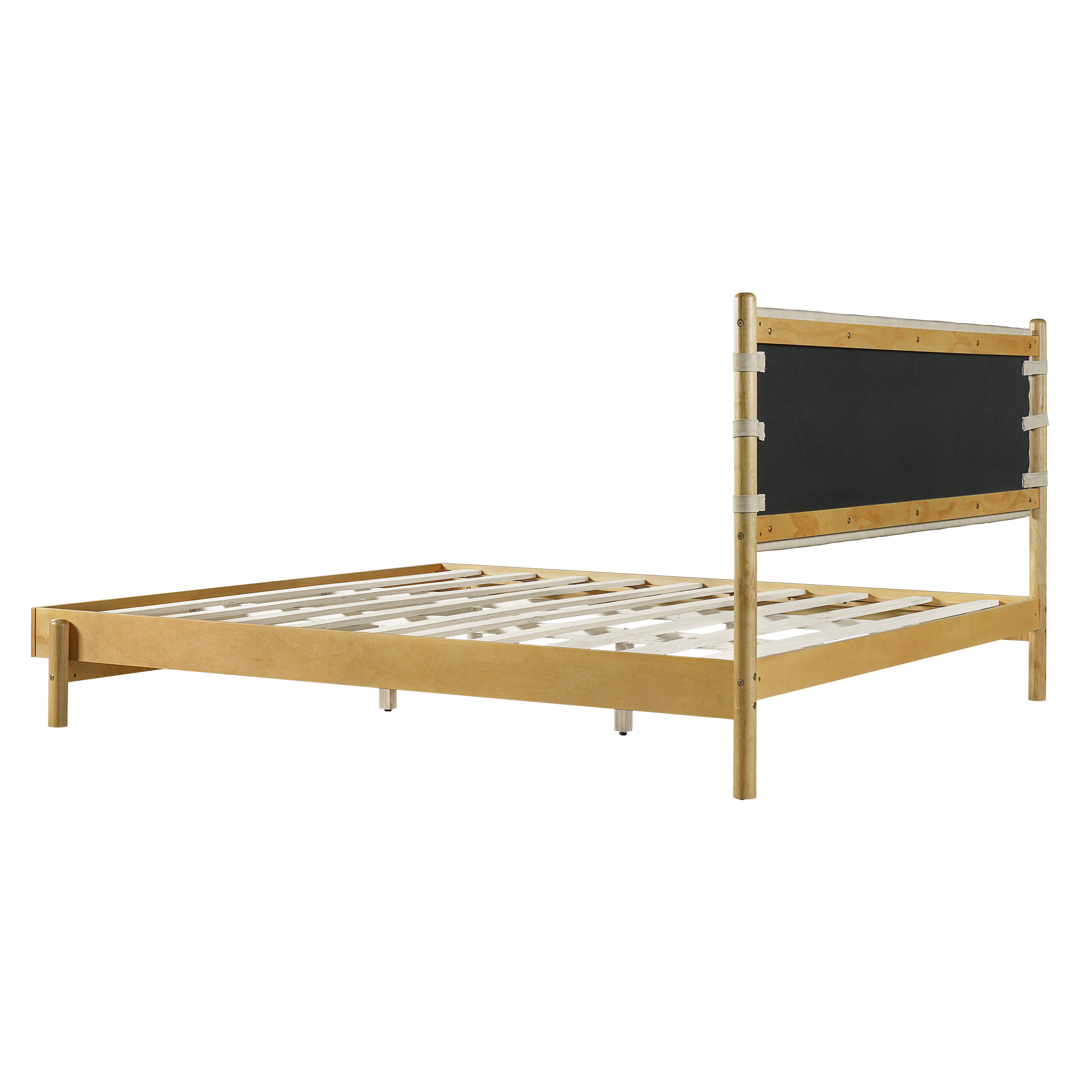 Premium Rubber Wood Platform Bed Frame with Headboard