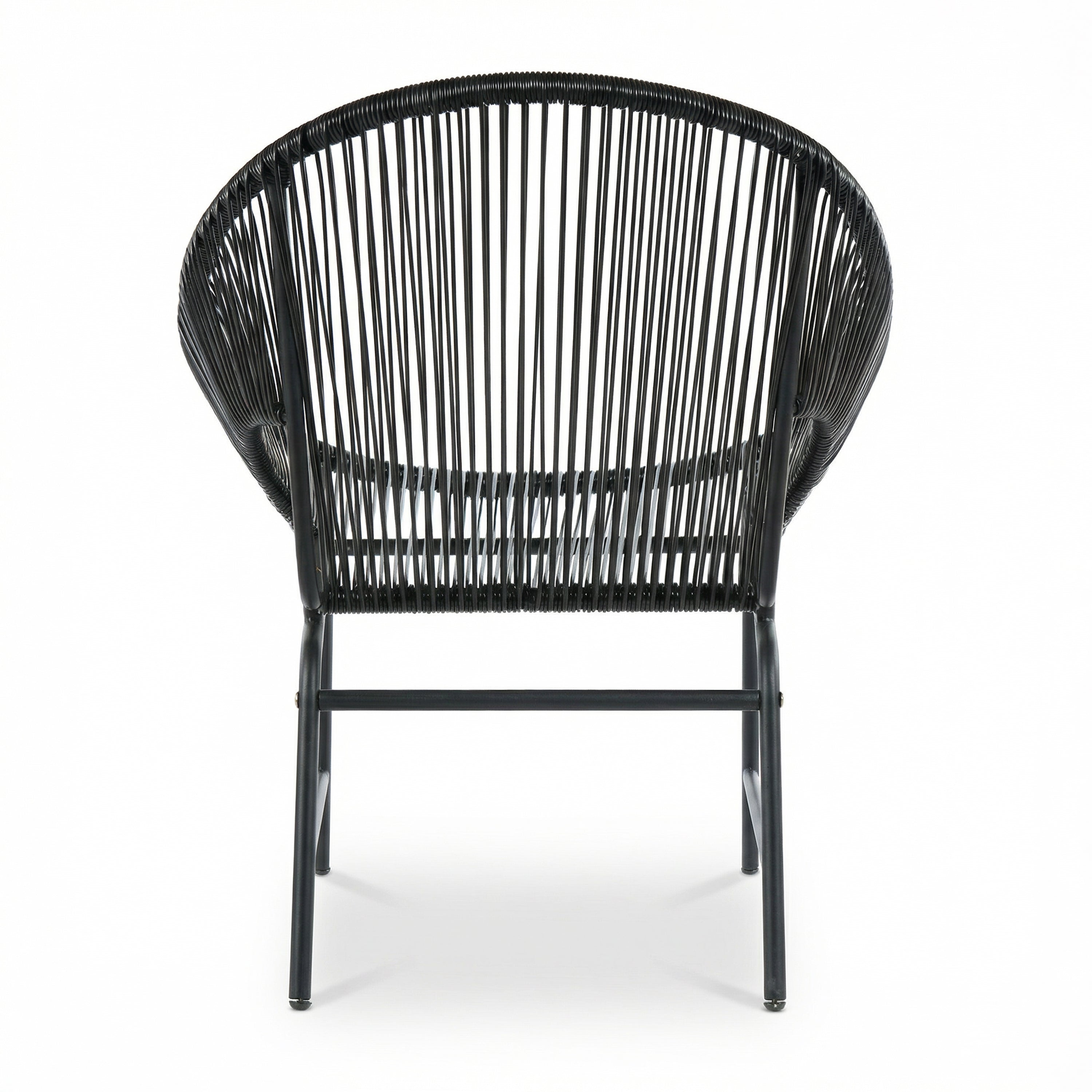 NUSA OUTDOOR PATIO WICKER CHAIR, TEAL PE RATTAN & IRON FRAME, SET OF 2