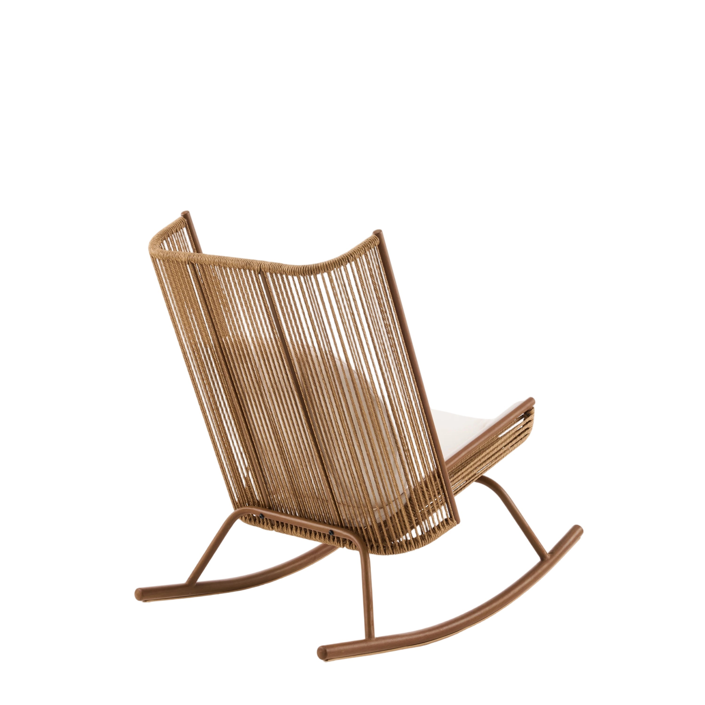 High Square Back Modern Outdoor Rocking Chair