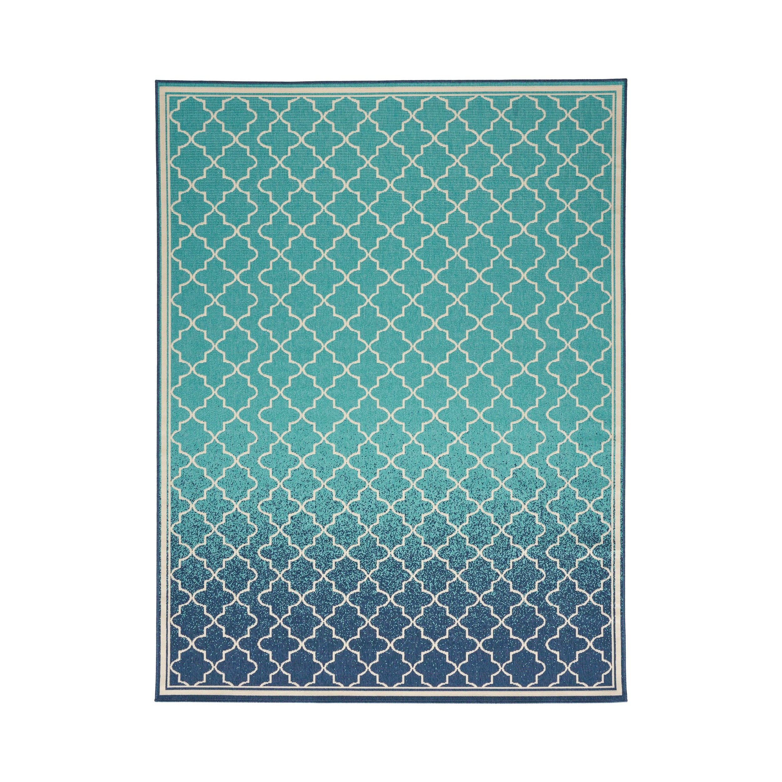 120"x94" Outdoor Rug with Rectangle Shape and Ombre Pattern
