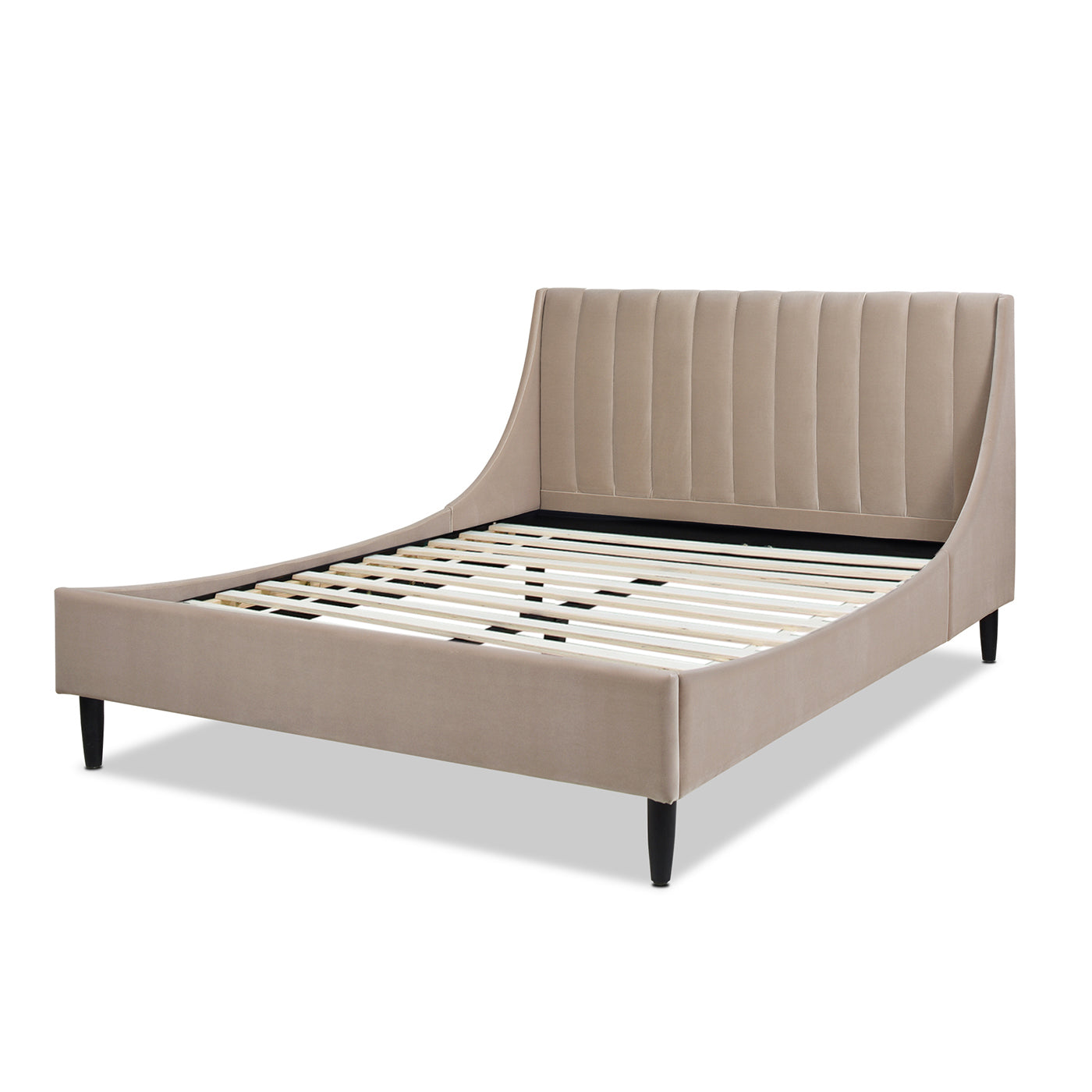 Asphodel Upholstered Platform Bed with Channel Tufted Headboard