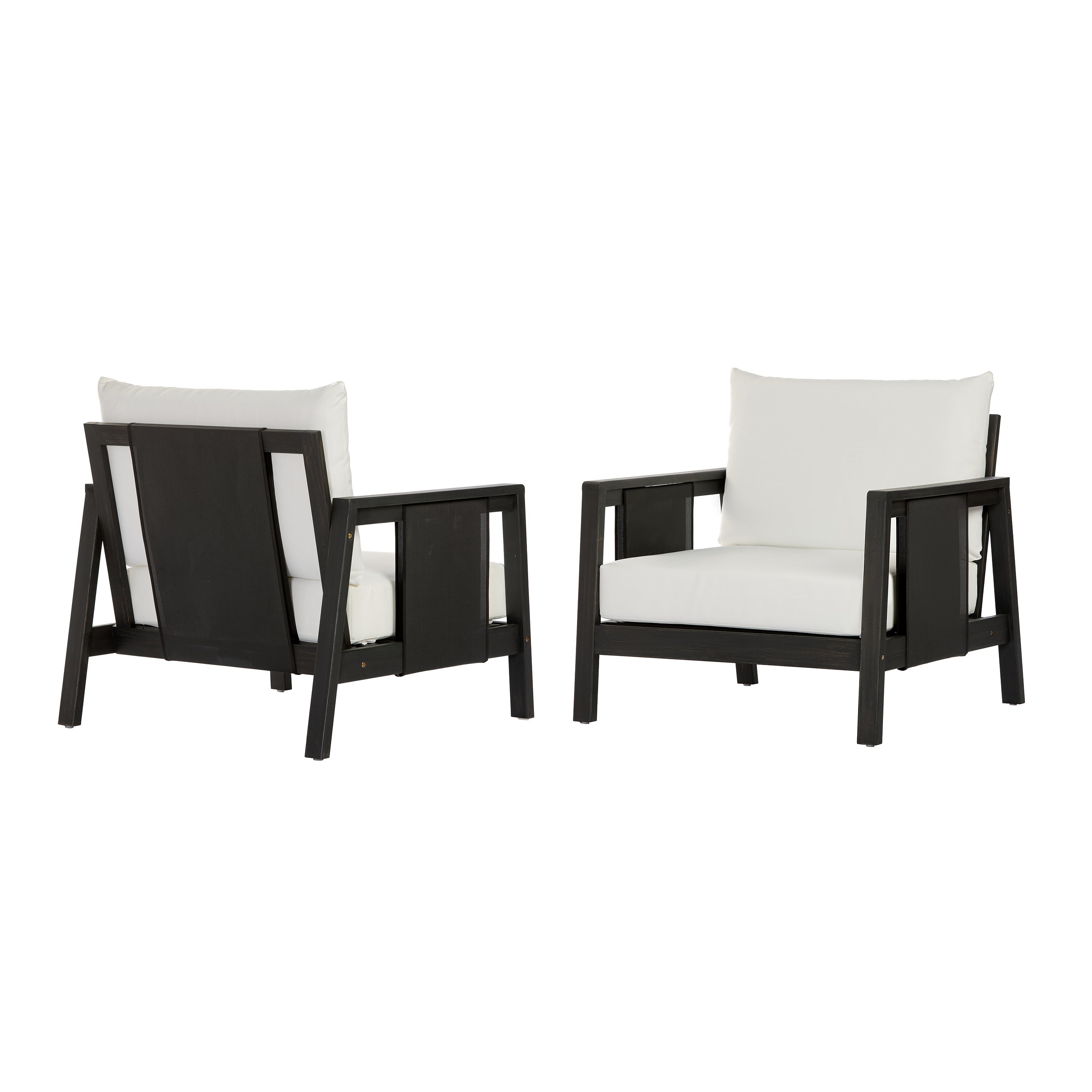 Khali Outdoor Club Chair with Acacia Wood Frame