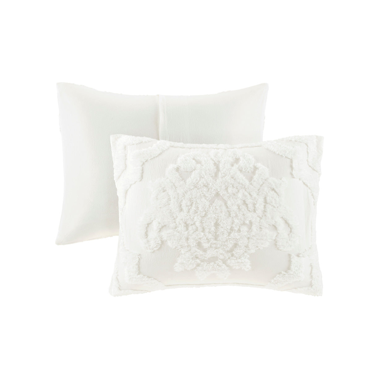 Viola 3-Piece Tufted Cotton Chenille Damask Comforter Set